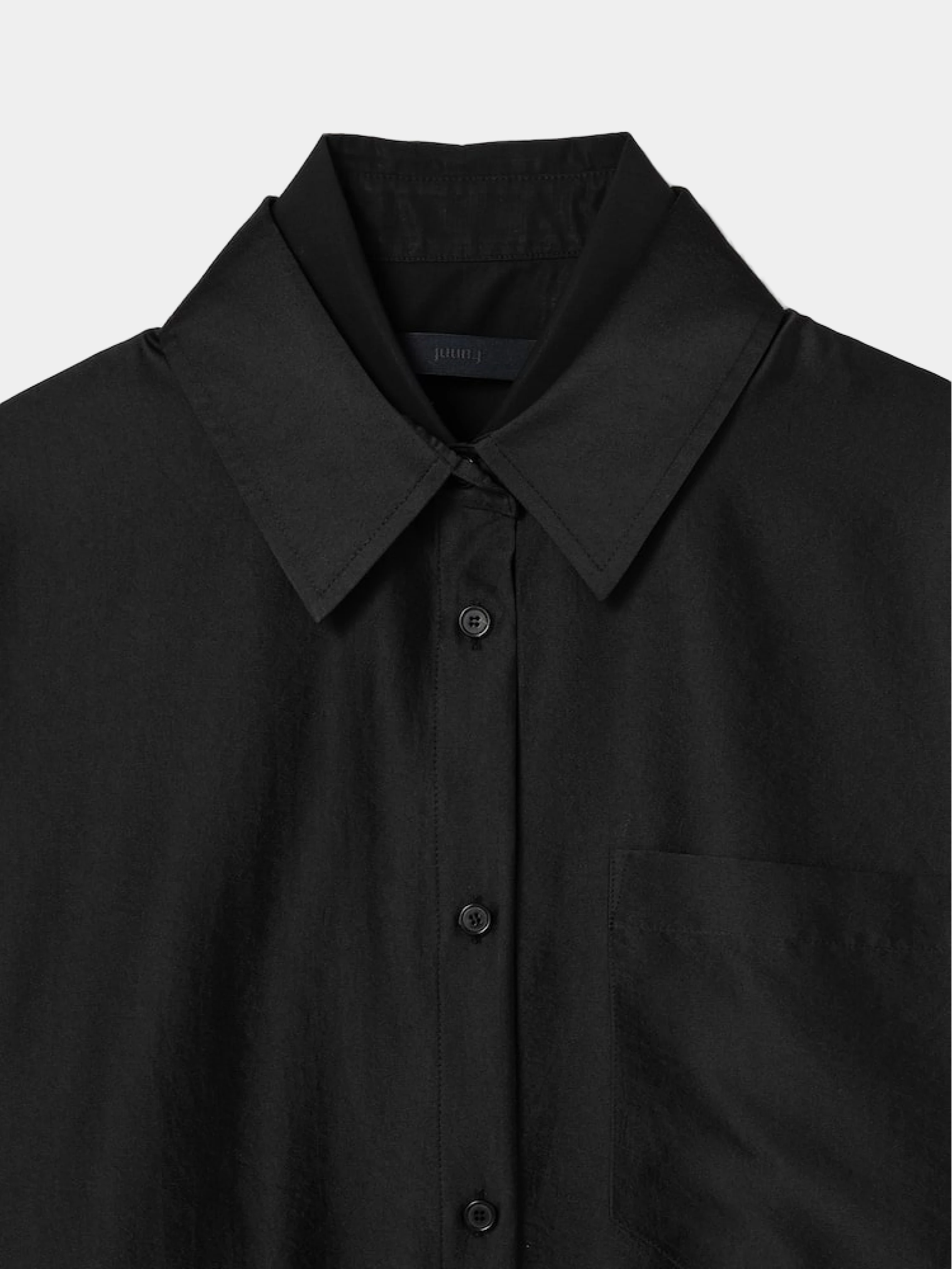 Женская рубашка JUUN.J Shiny Double Long Shirt Black