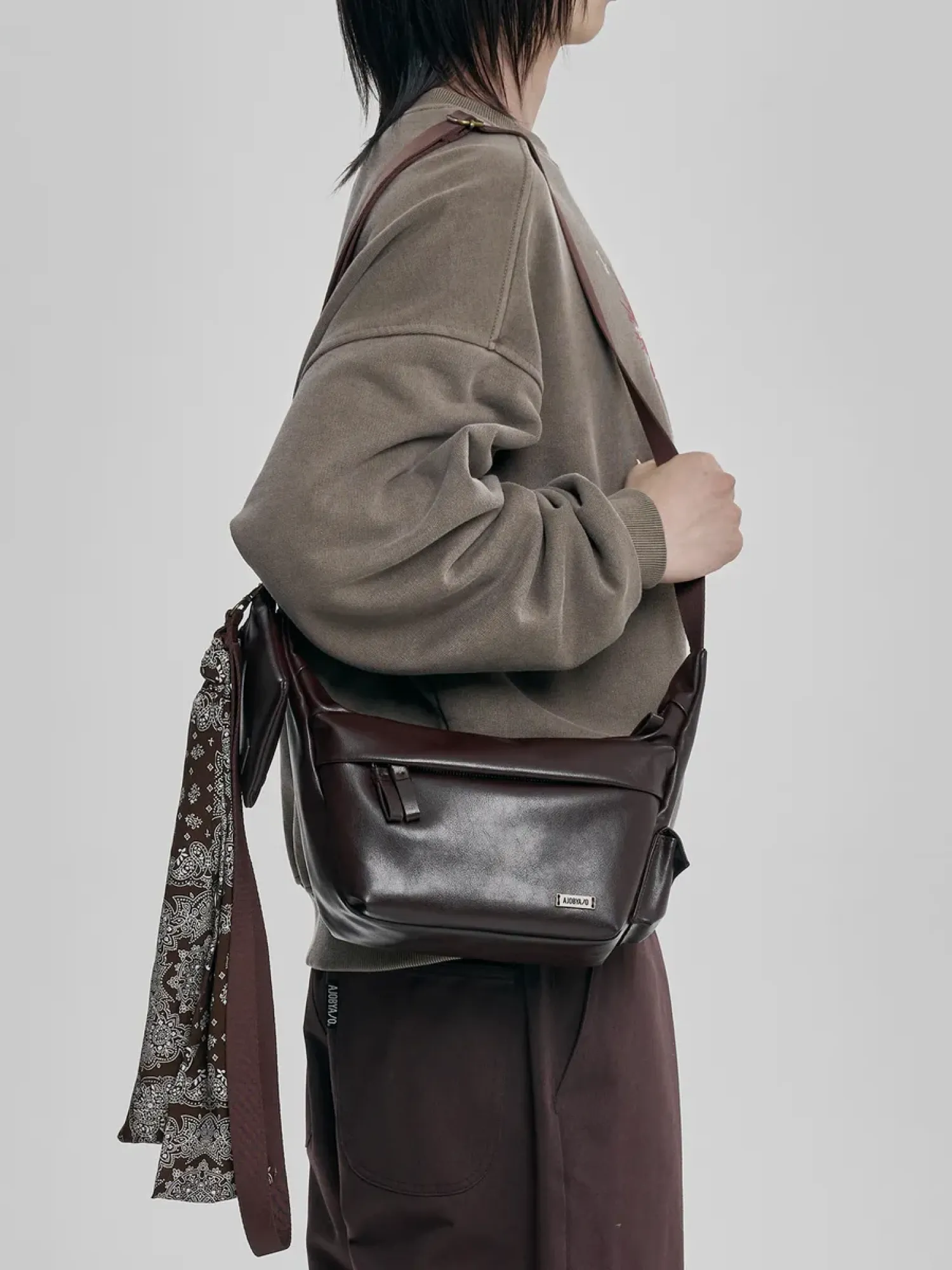 Сумка AJOBYAJO Paisley Scarf Cross Bag Brown