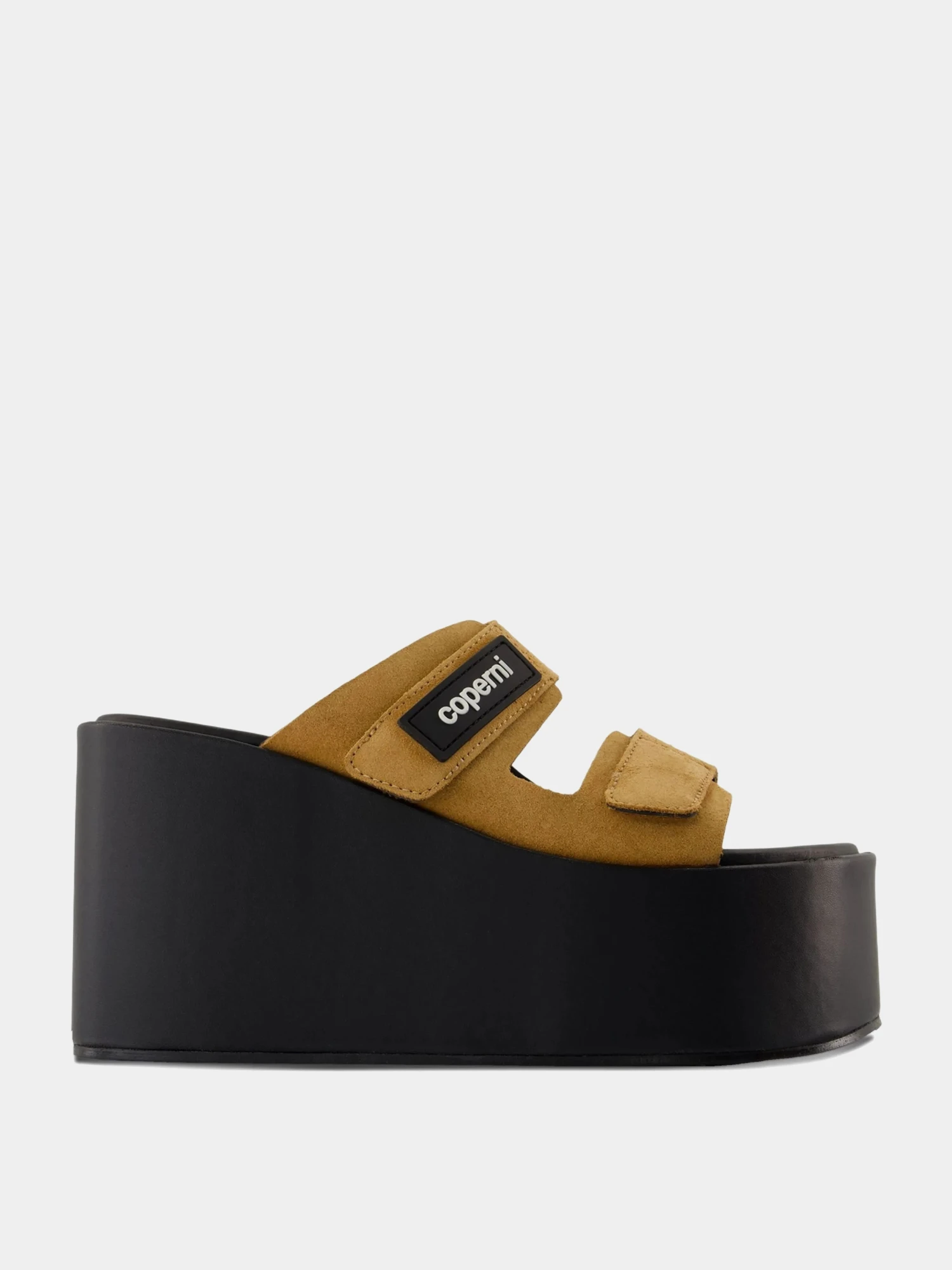 Женские сандалии Coperni Suede Patch Wedge Black/Brown