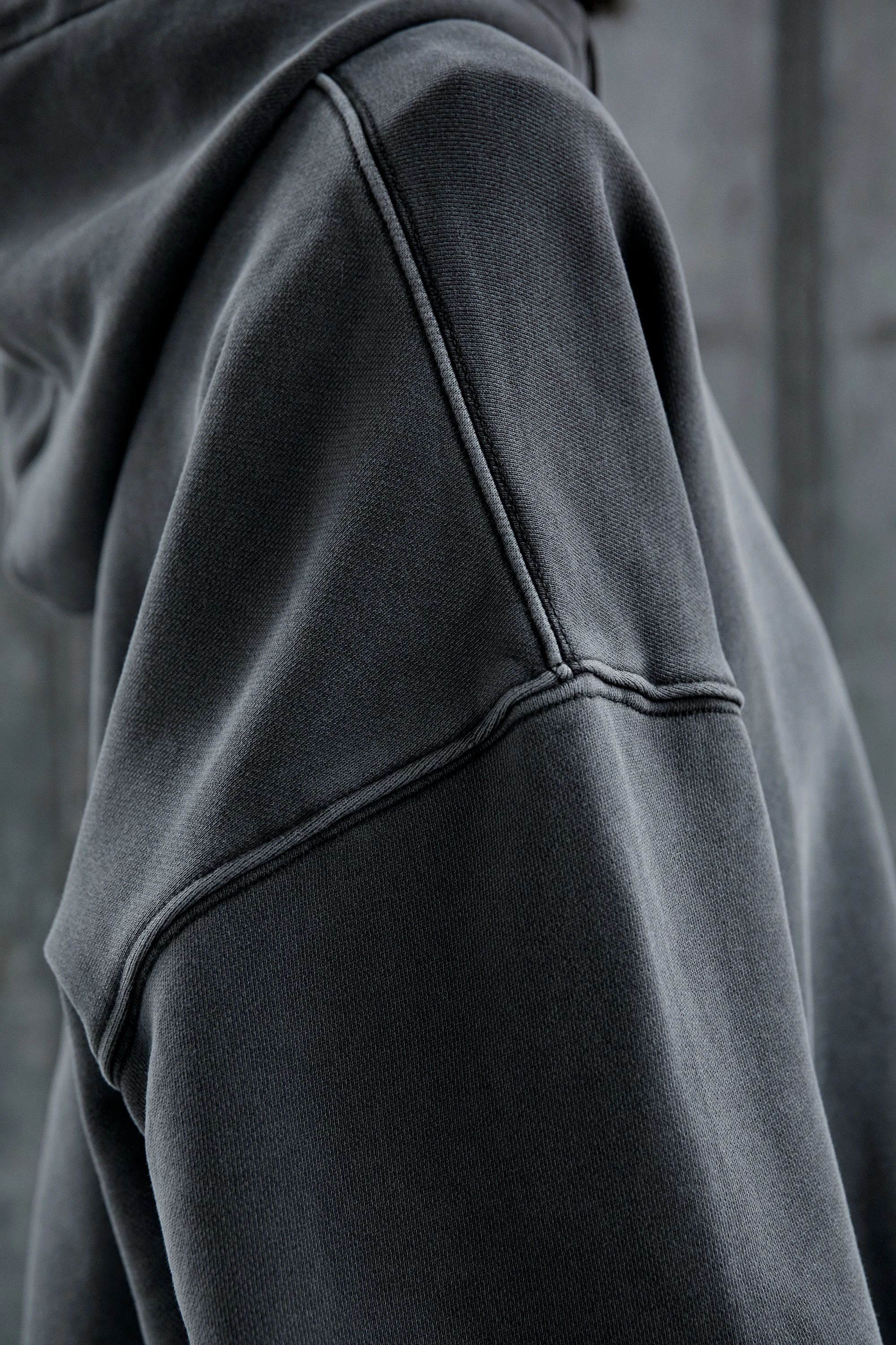 Худи AMOMENTO Garment Dyed Hoodie Charcoal