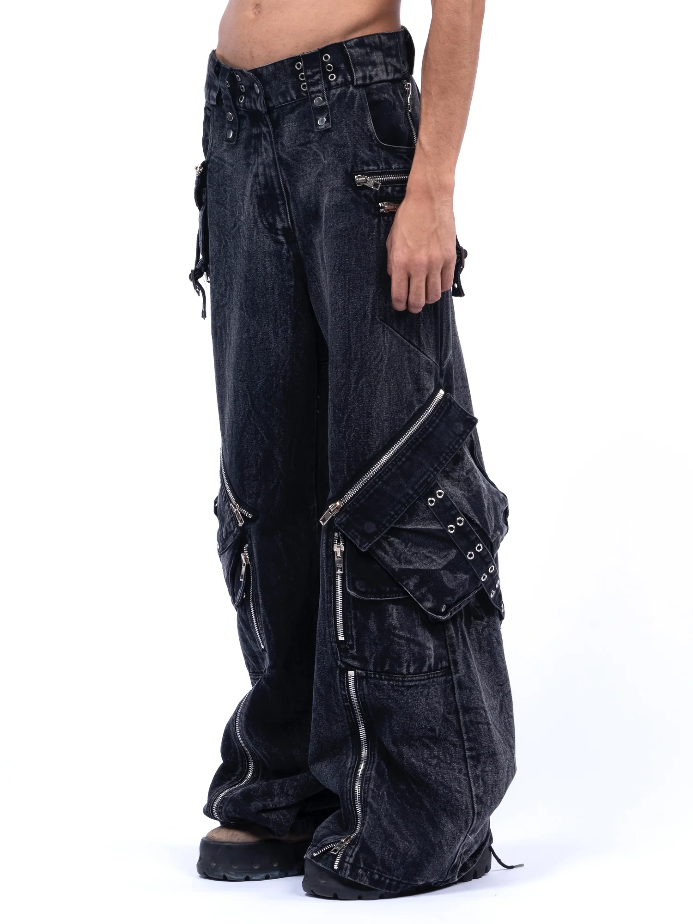 Джинсы NO/FAITH STUDIOS Cargo Denim Black