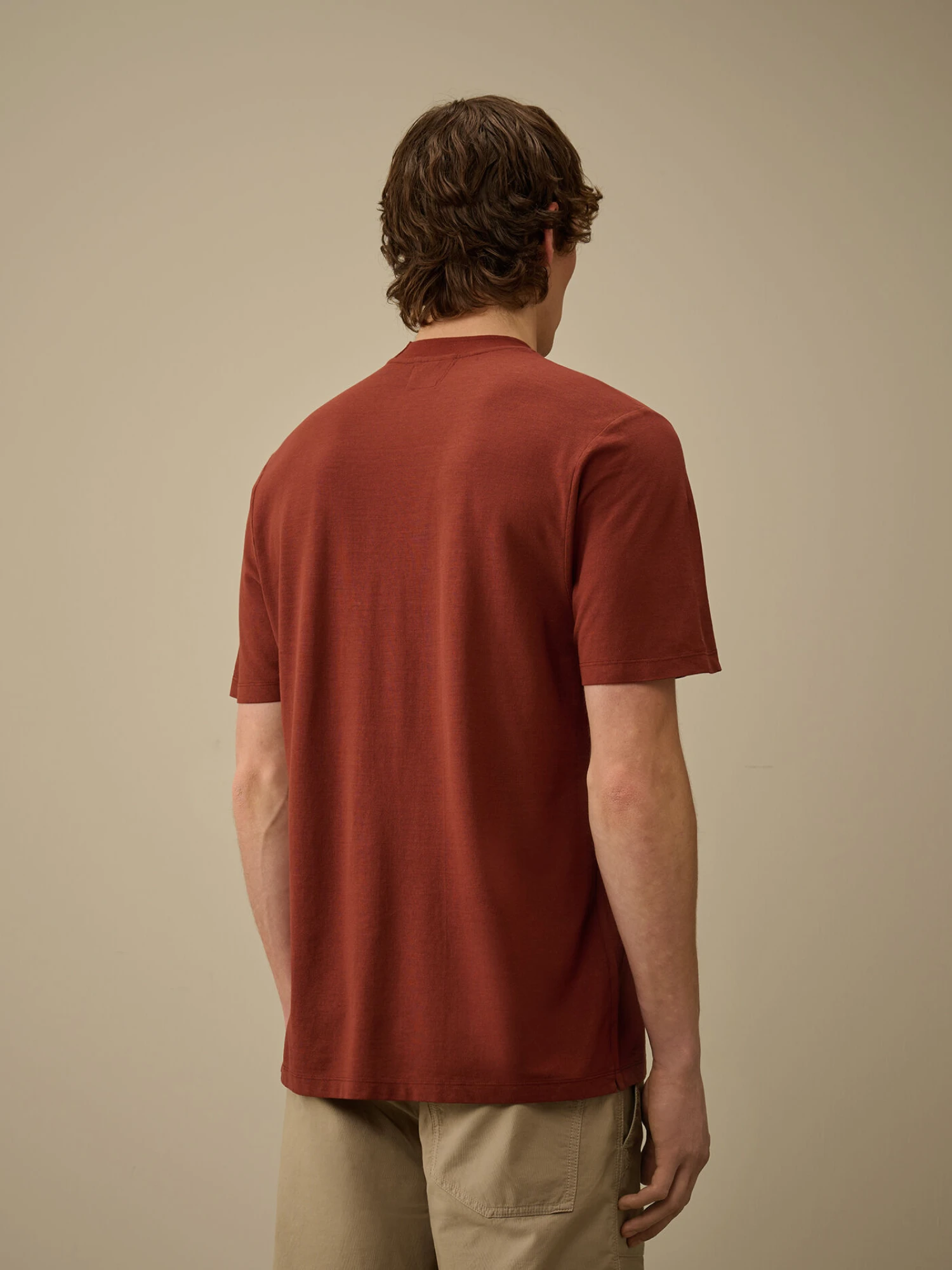 Футболка C.P. Company Crepe Jersey Logo Sable Brown
