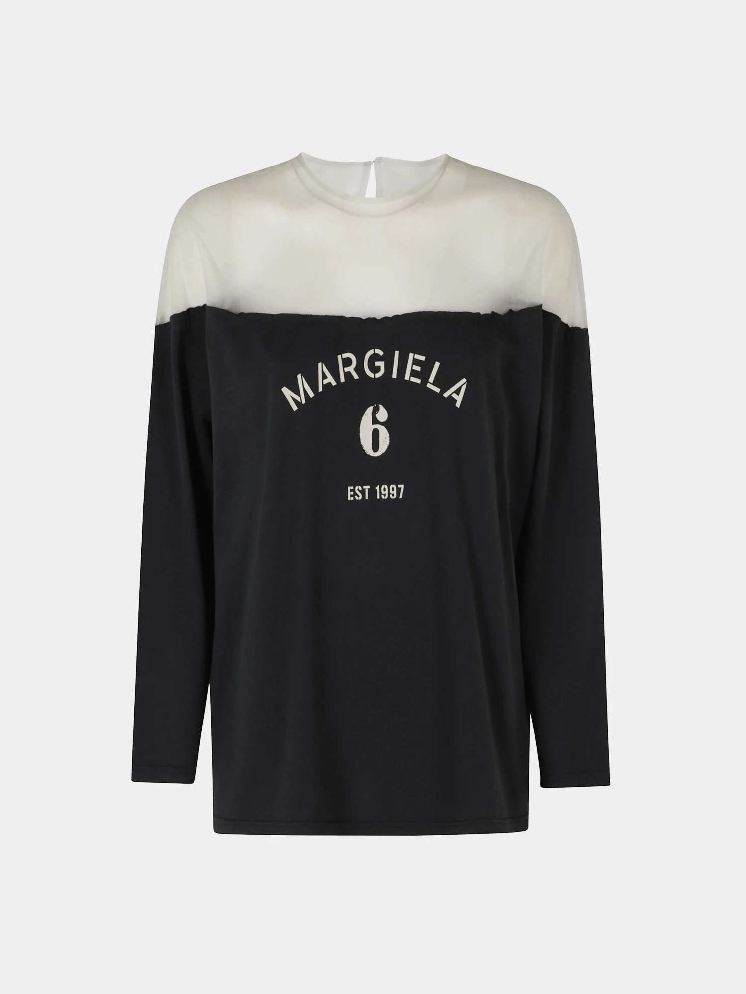Женский лонгслив MM6 Maison Margiela 6 Printed Jersey Black