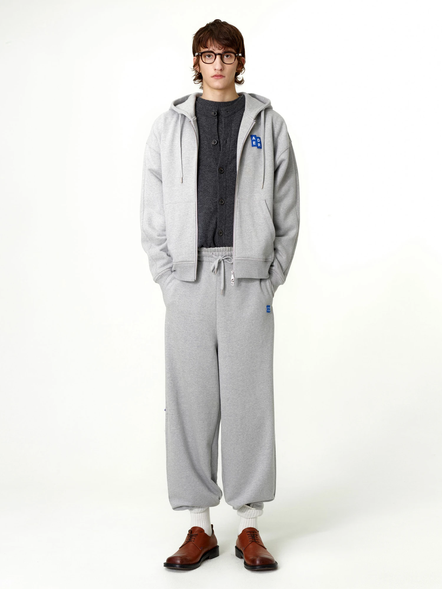 Зип-худи ADERERROR Sig BL Tag Hoodie Zip-Up 02 Grey