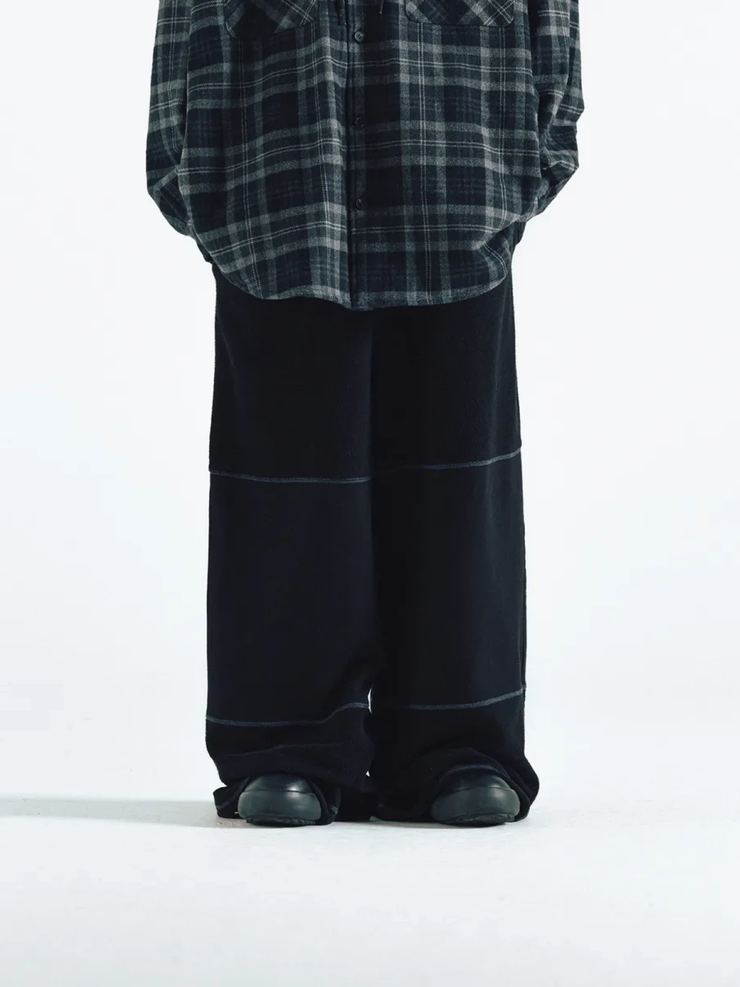 Брюки ANGLAN Reverse Panel Wide Sweat Black