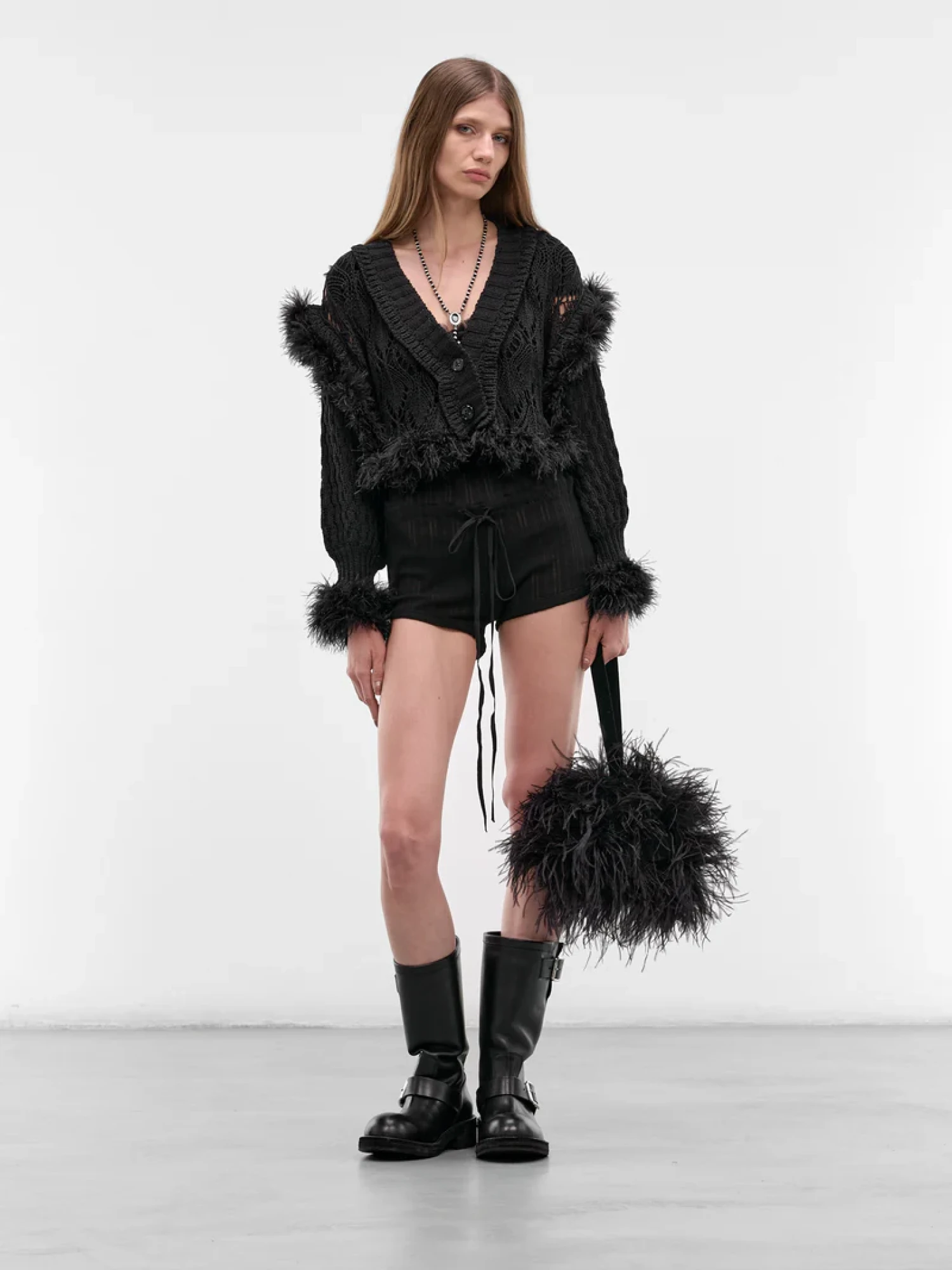 Женский кардиган Ann Demeulemeester Taci Feather Black