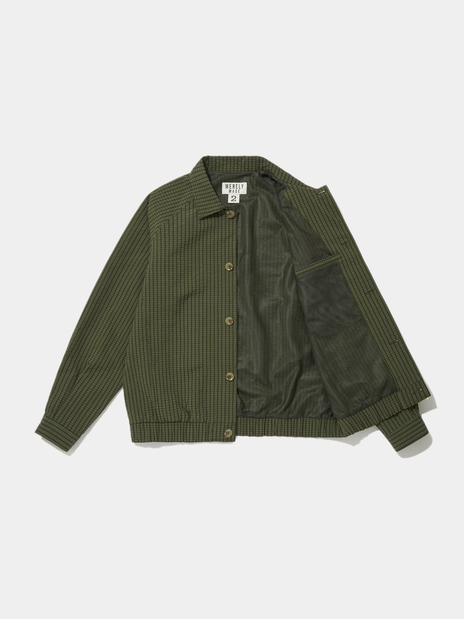 Бомбер MERELY MADE Premium Bubble Check Raglan Blouson Olive Check