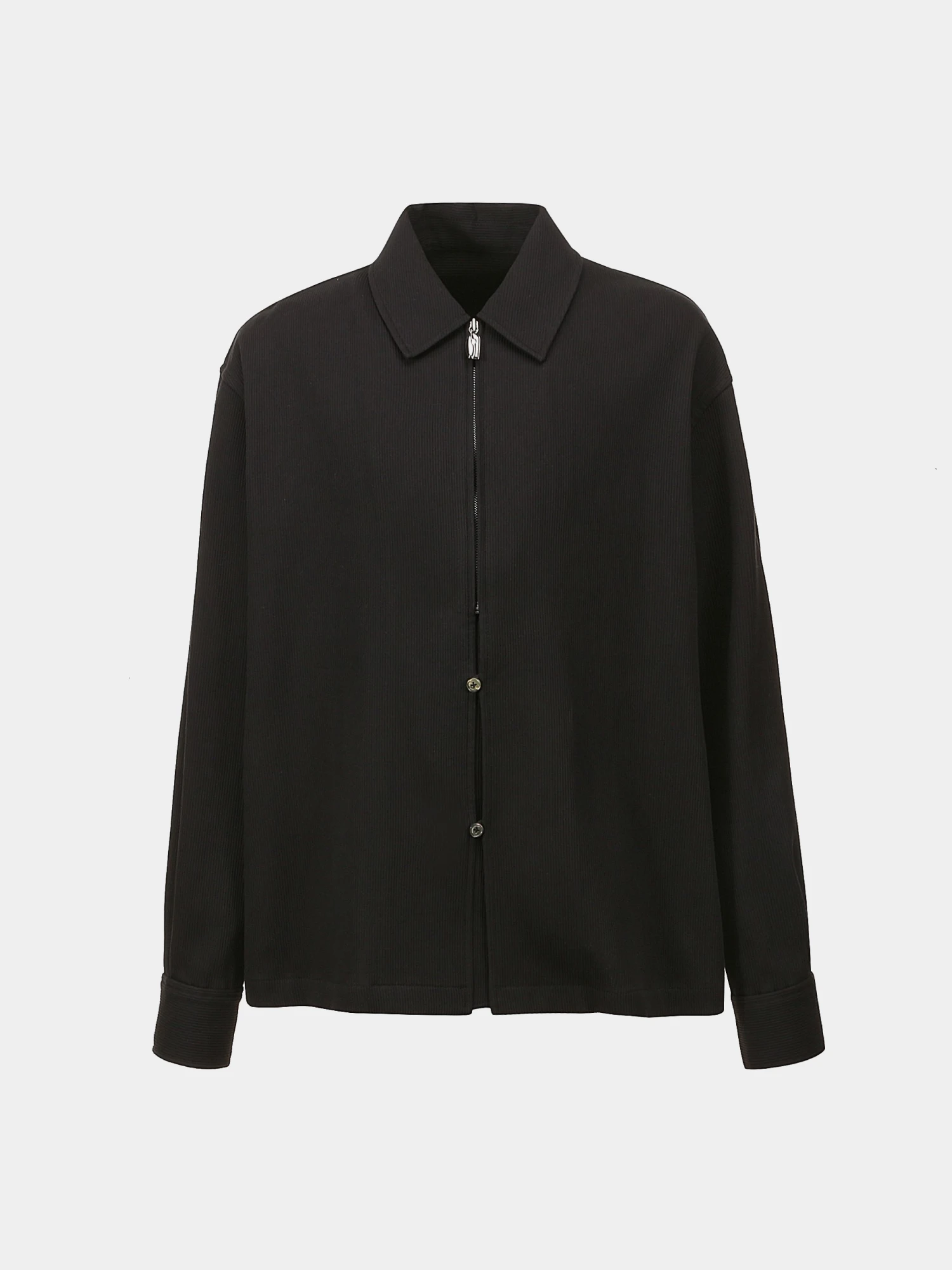 Рубашка LE17SEPTEMBRE Zip and Button Front Black