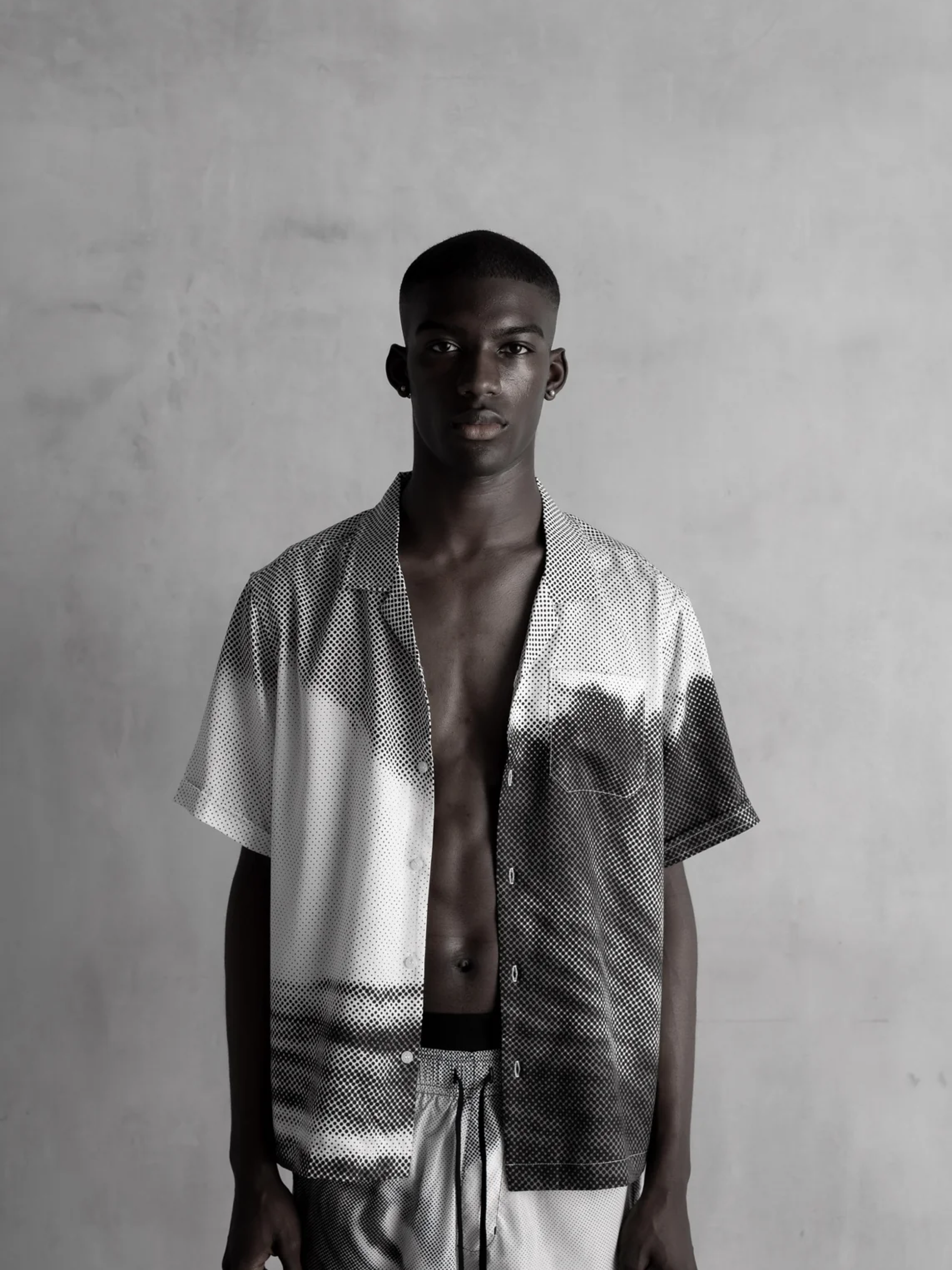 Рубашка Stampd Black Wave Camp Collar Buttondown