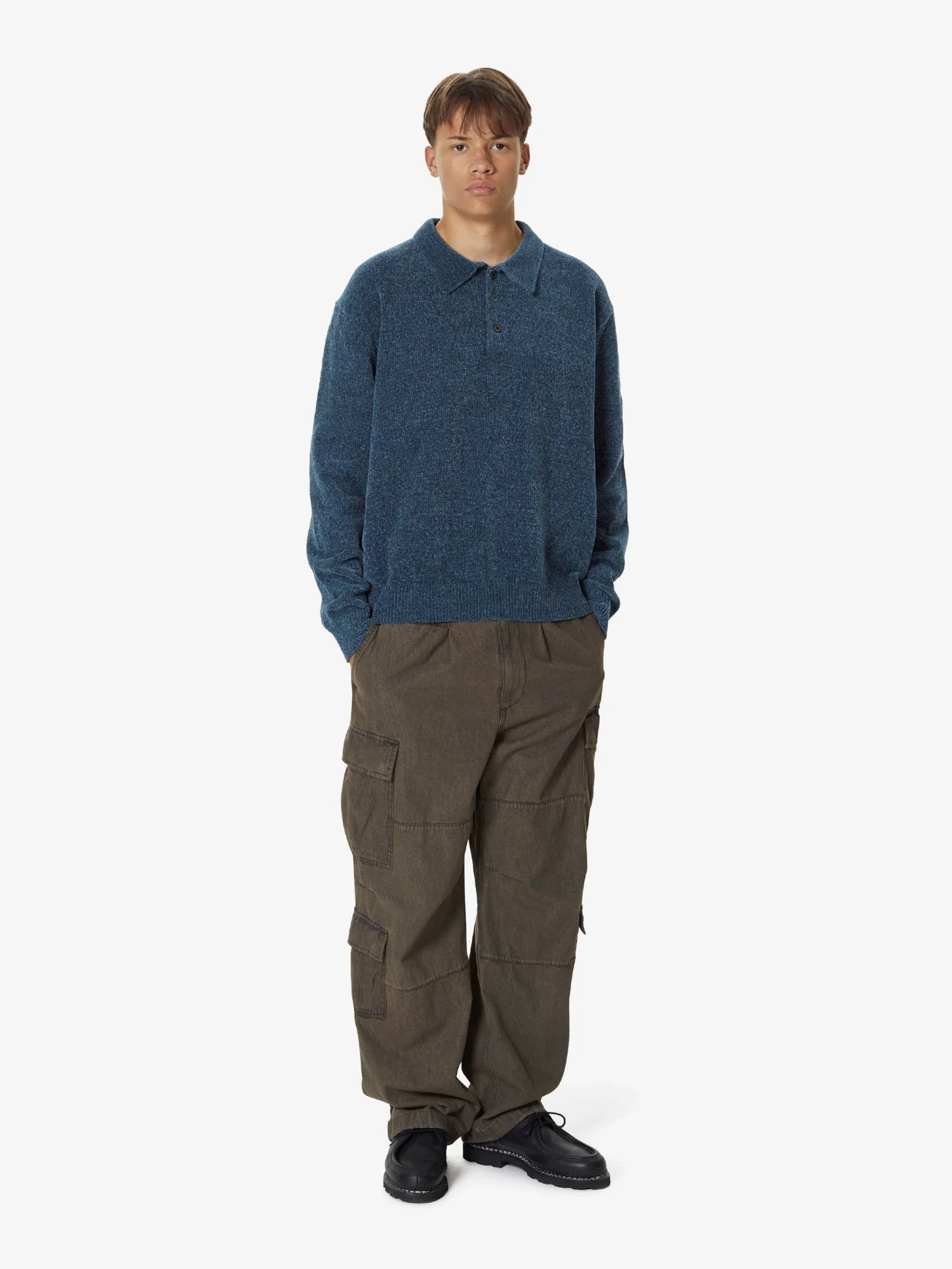 Свитер thisisneverthat Velvet Knit Polo Blue