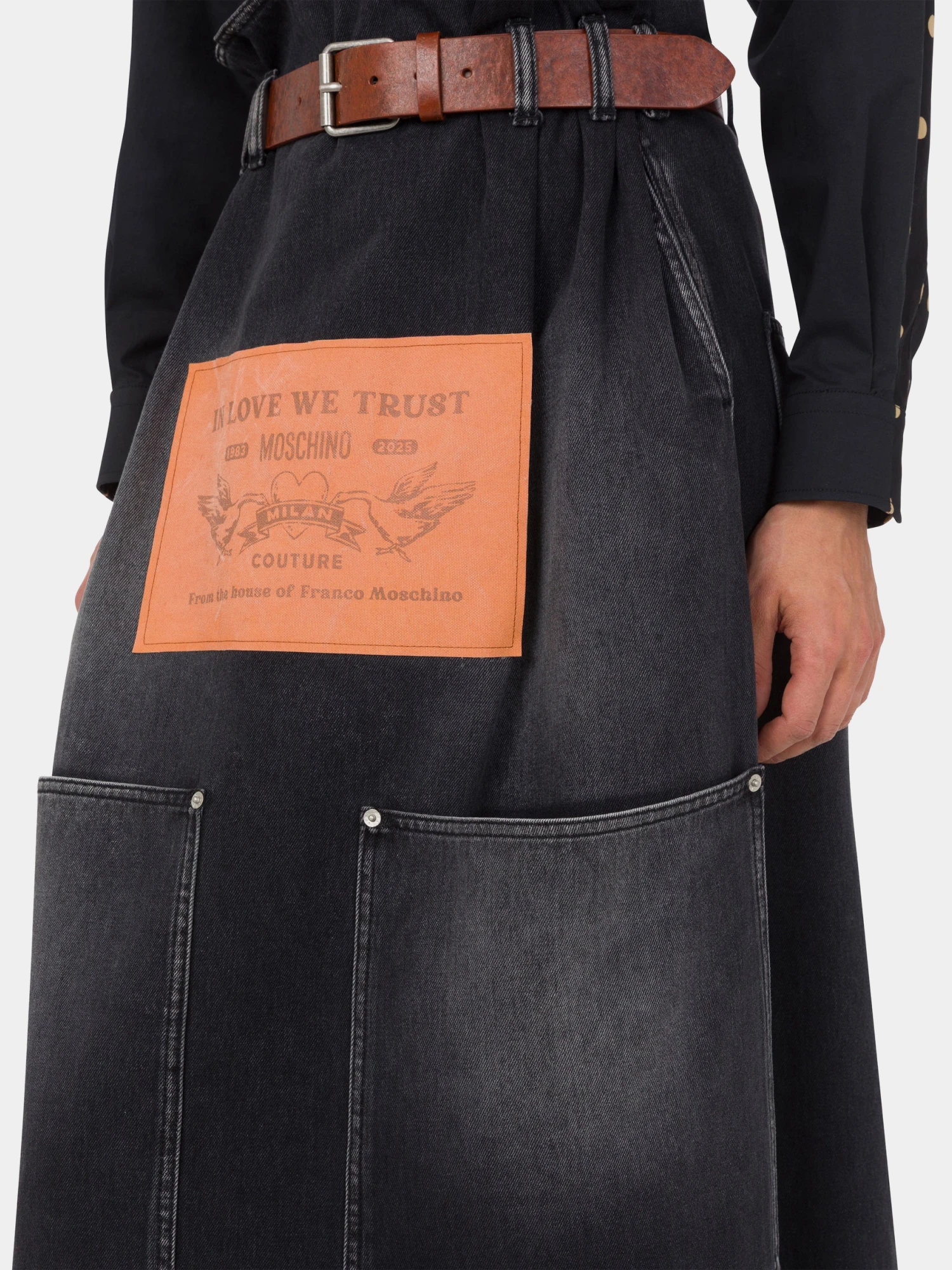 Женская юбка MOSCHINO Denim Skirt Black