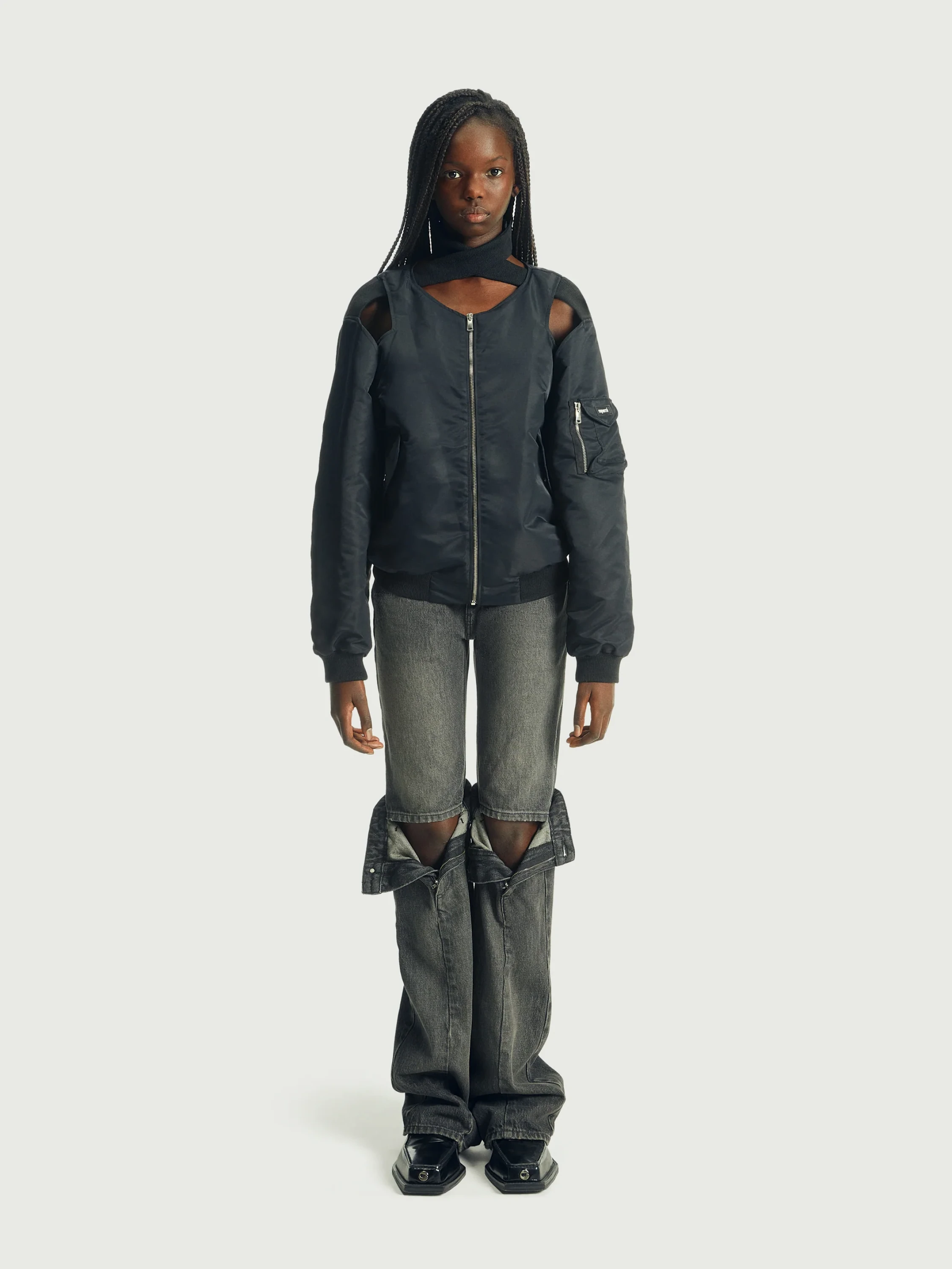 Женский бомбер Coperni Cut-Out Twisted Bomber Black