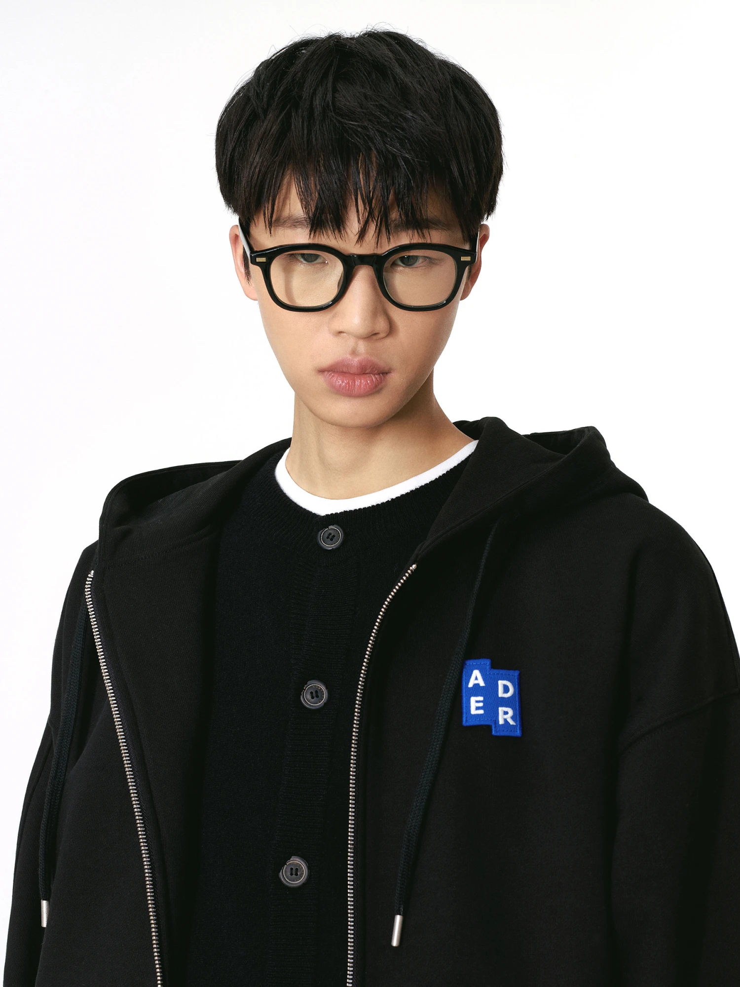 Зип-худи ADERERROR Sig; BL Tag 02 Black