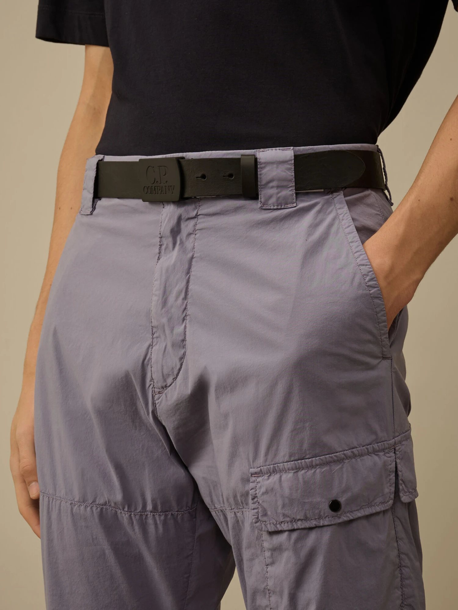 Ремень C.P. Company Leather Logo Belt Black