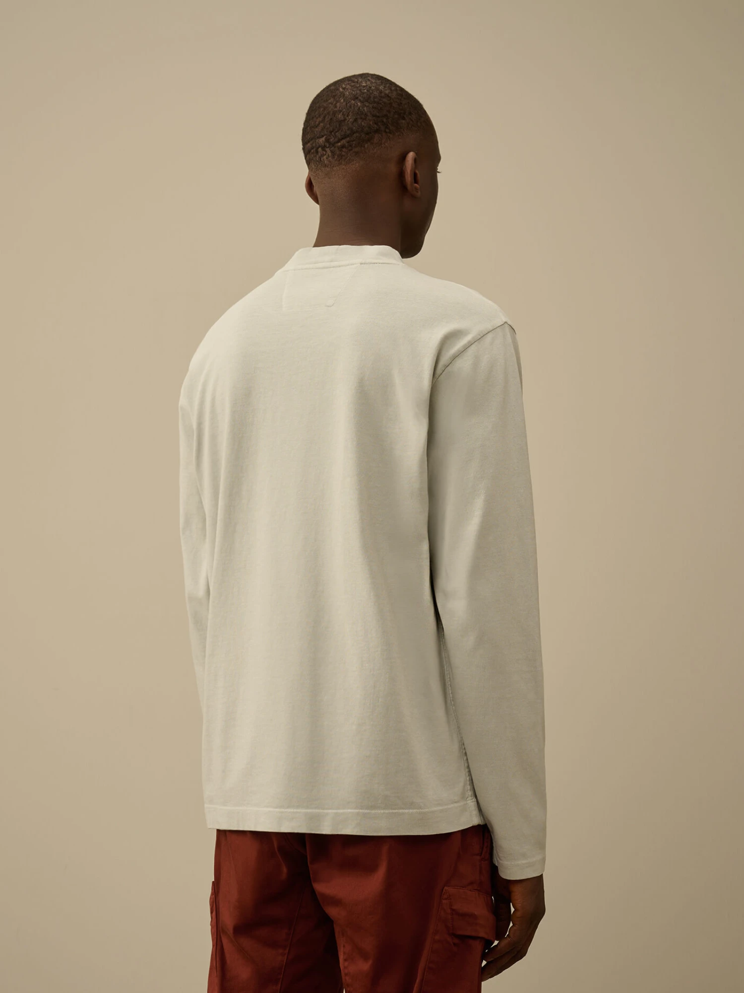 Лонгслив C.P. Company 20/1 Jersey Boxy Logo Blue Fox Grey