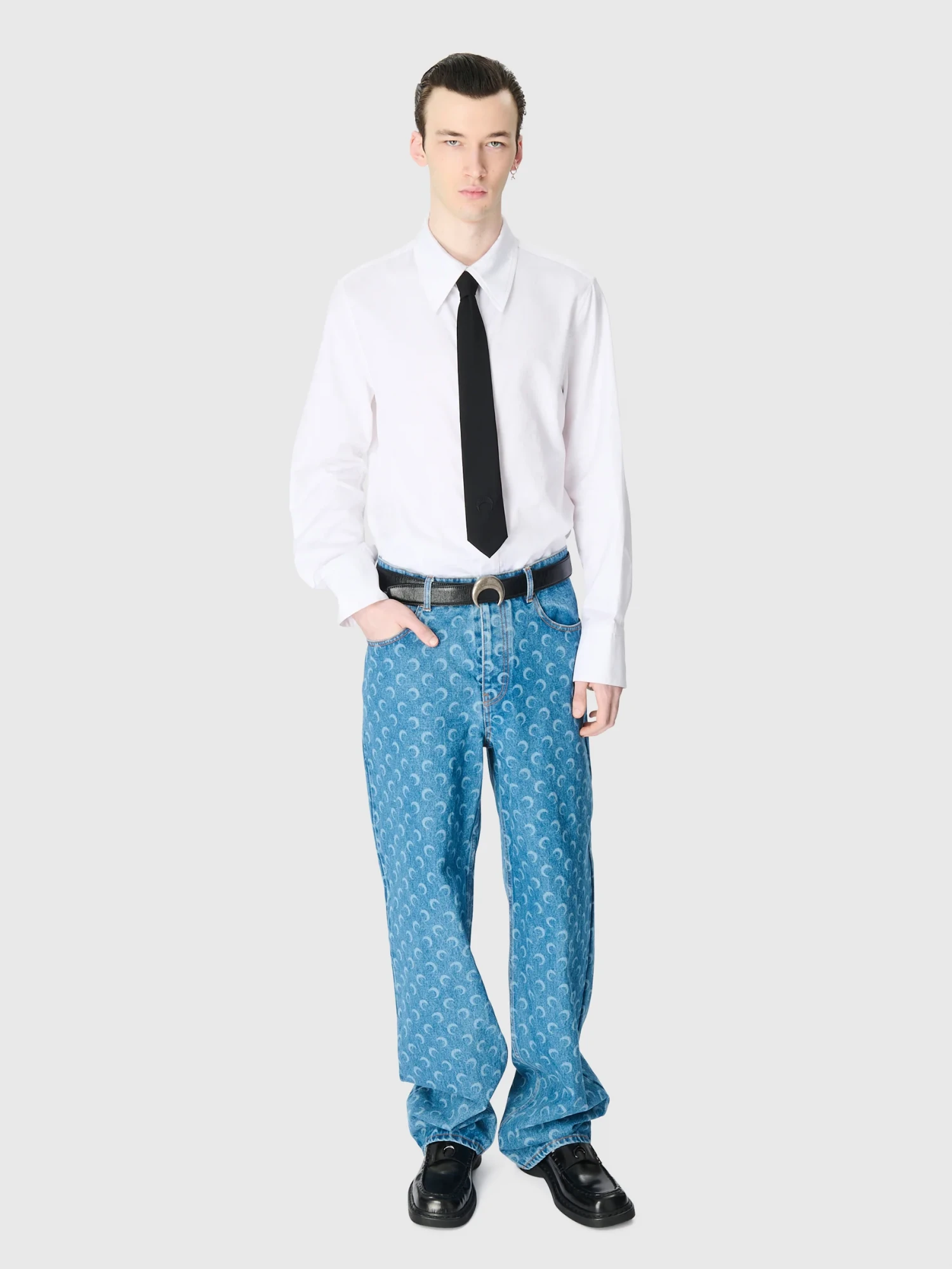 Рубашка Marine Serre Moonogram Jacquard Poplin Optical White