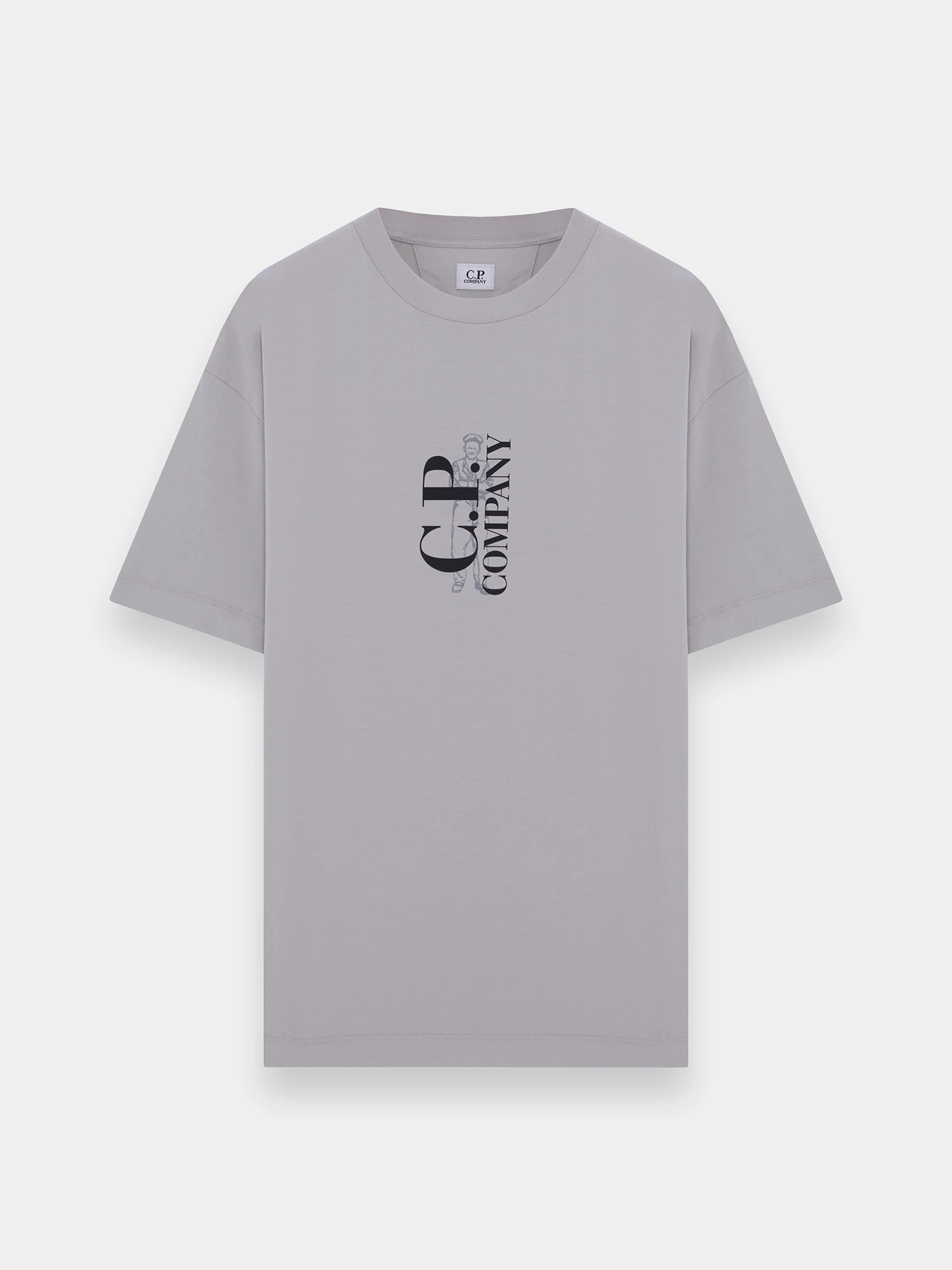 Футболка C.P. Company 30/1 Jersey Logo Blue Fox