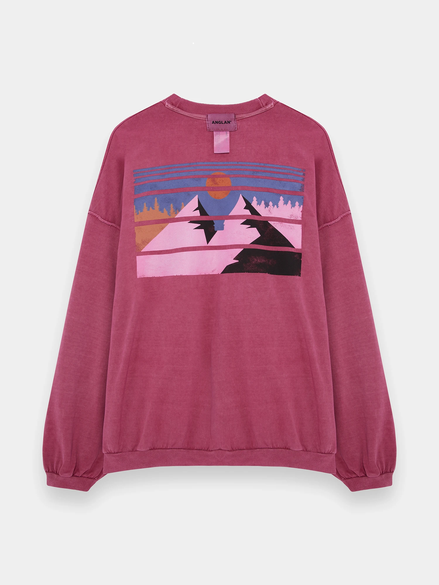 Свитшот ANGLAN Reversible Pigment Two Layer Washed Red