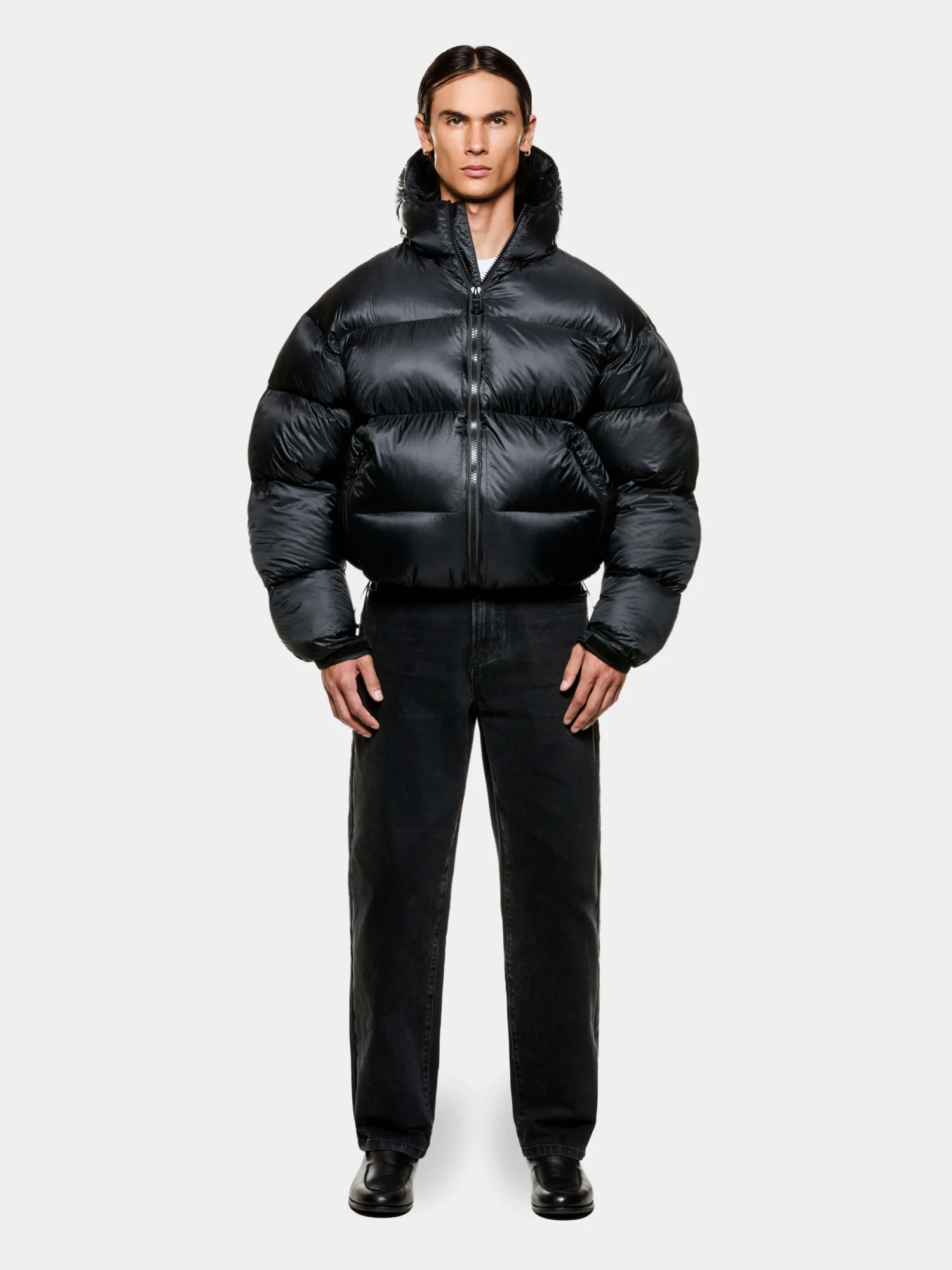 Пуховик MKI MIYUKI ZOKU Translucent Hooded Bubble Black