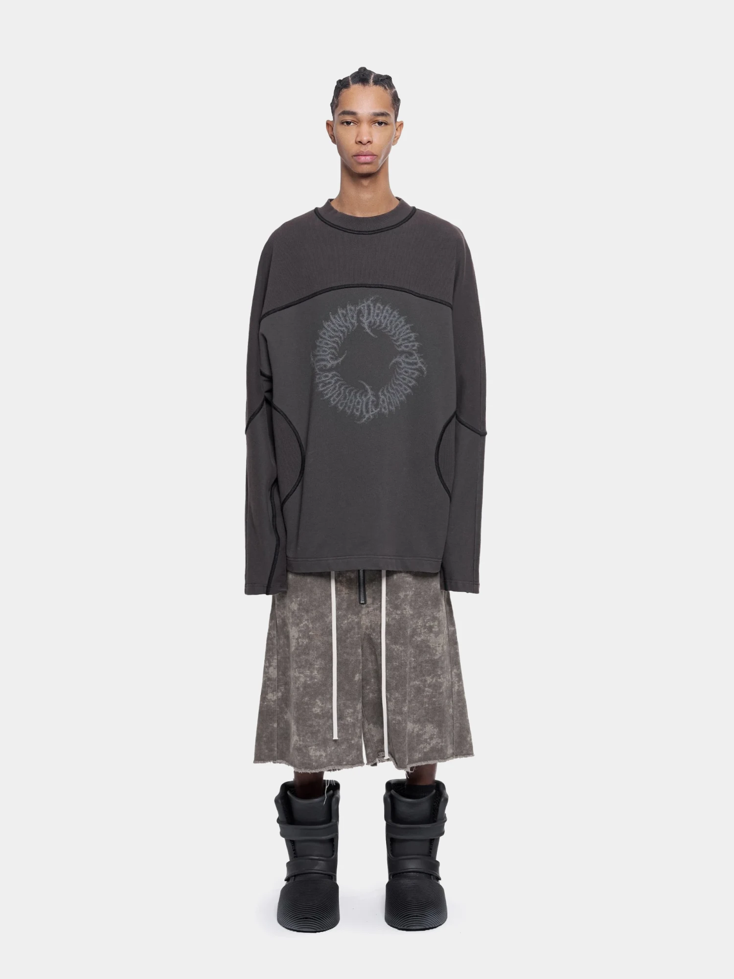 Свитер ARNODEFRANCE Biker Sweater Washed Grey