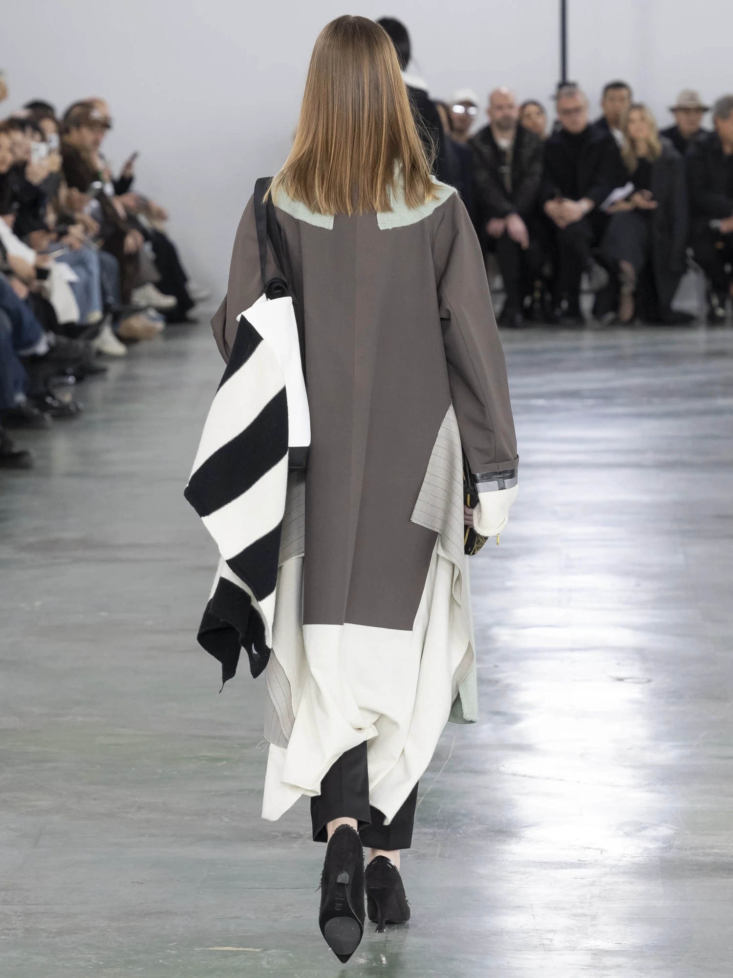 Женское пальто UNDERCOVER Bonded Wool Stripe Gray Brown