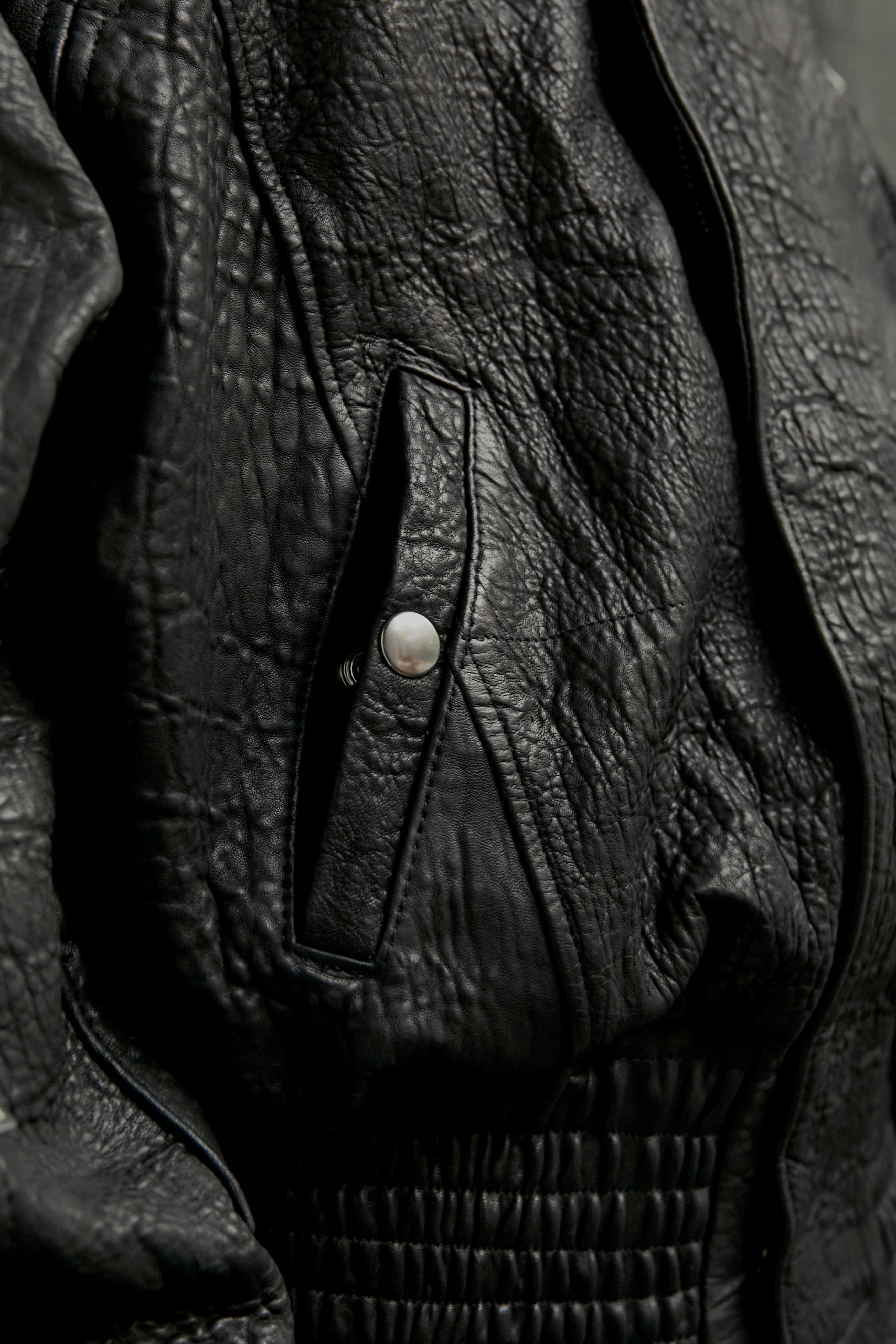 Бомбер NO/FAITH STUDIOS Dried Concrete Leather Black