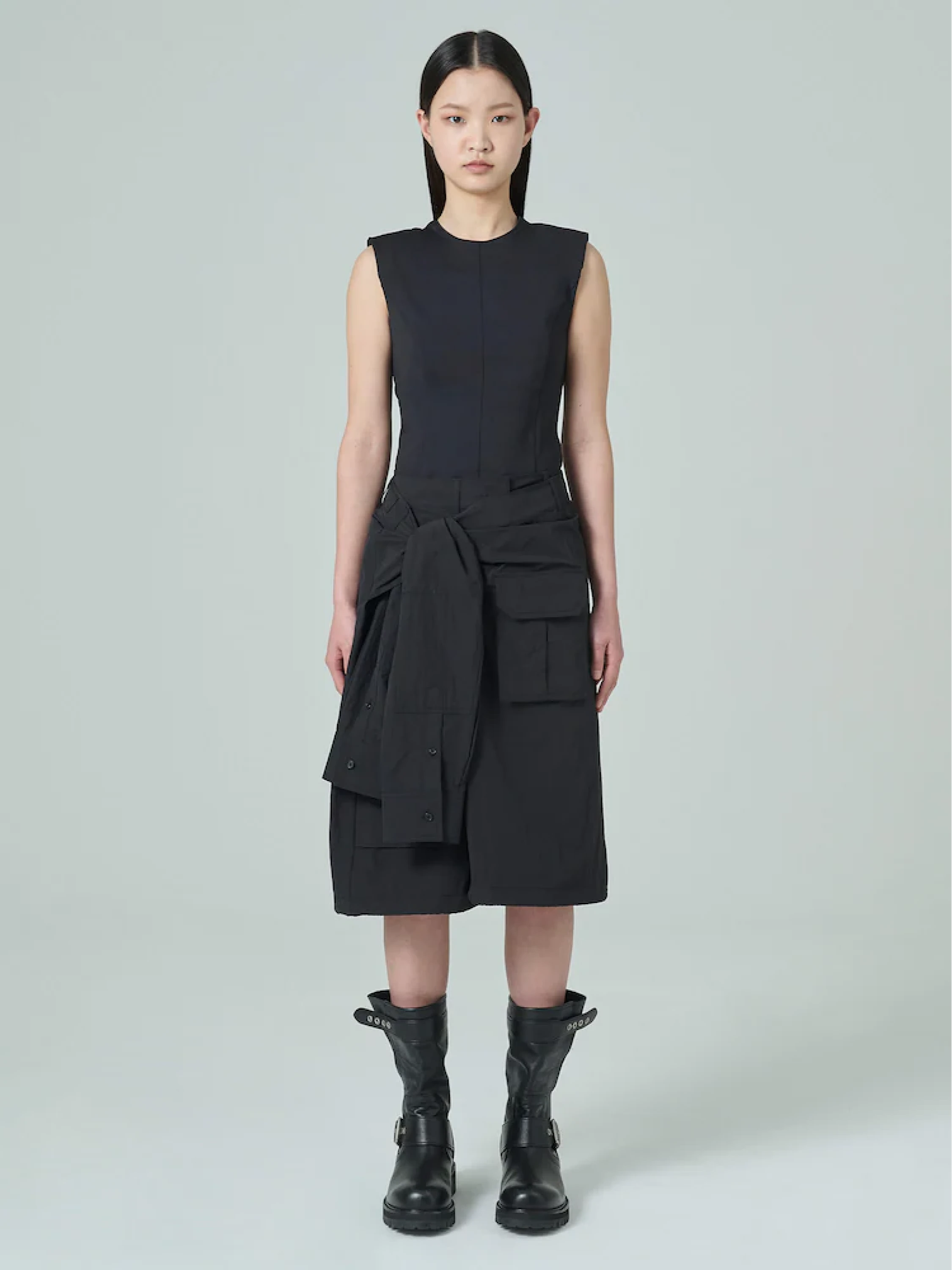Шорты JUUN.J Sleeve Tide Cargo Short Pants Black