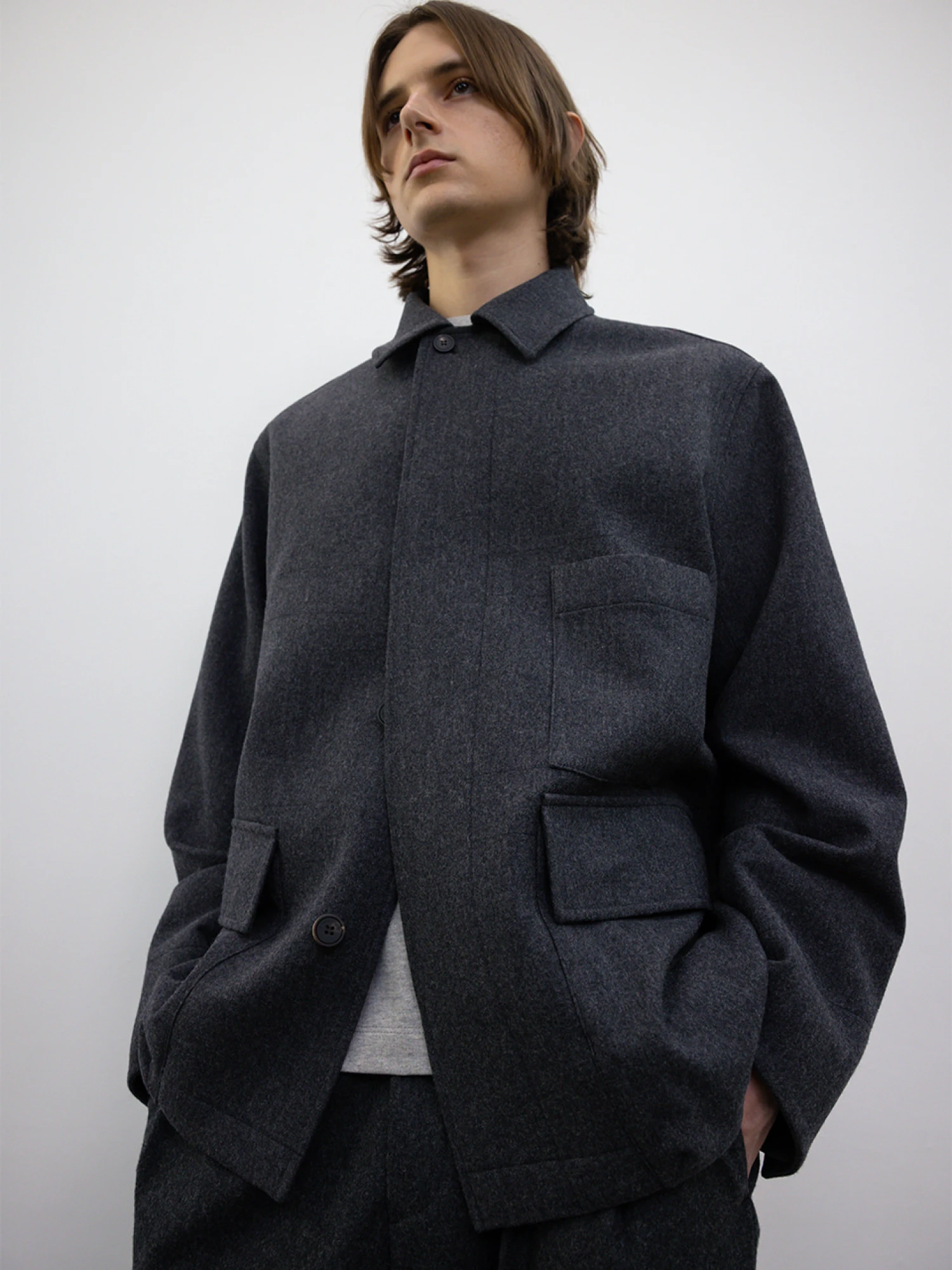 Полупальто LE17SEPTEMBRE Wool Field Gray