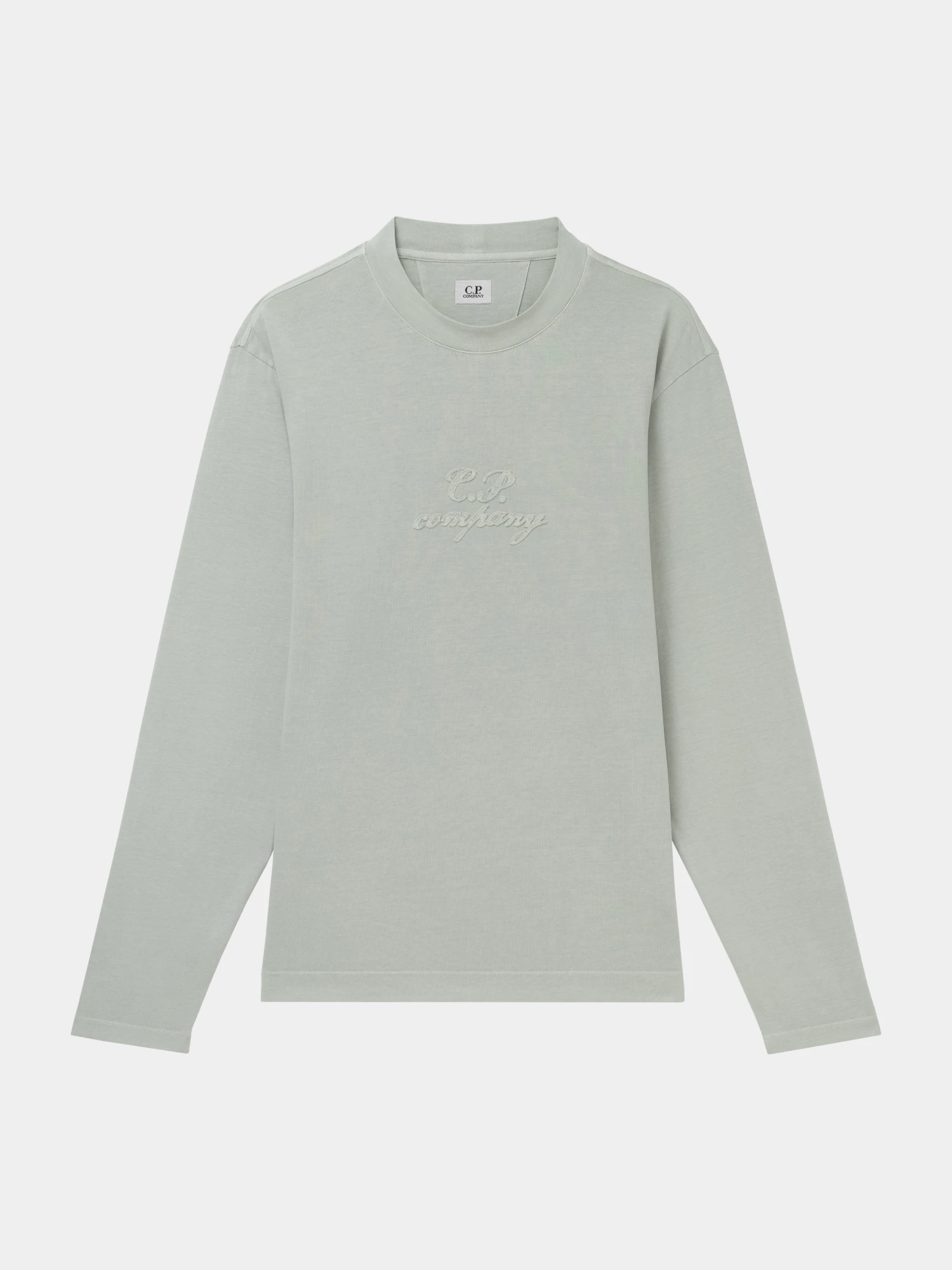 Лонгслив C.P. Company 1020 Jersey Logo Thyme Green