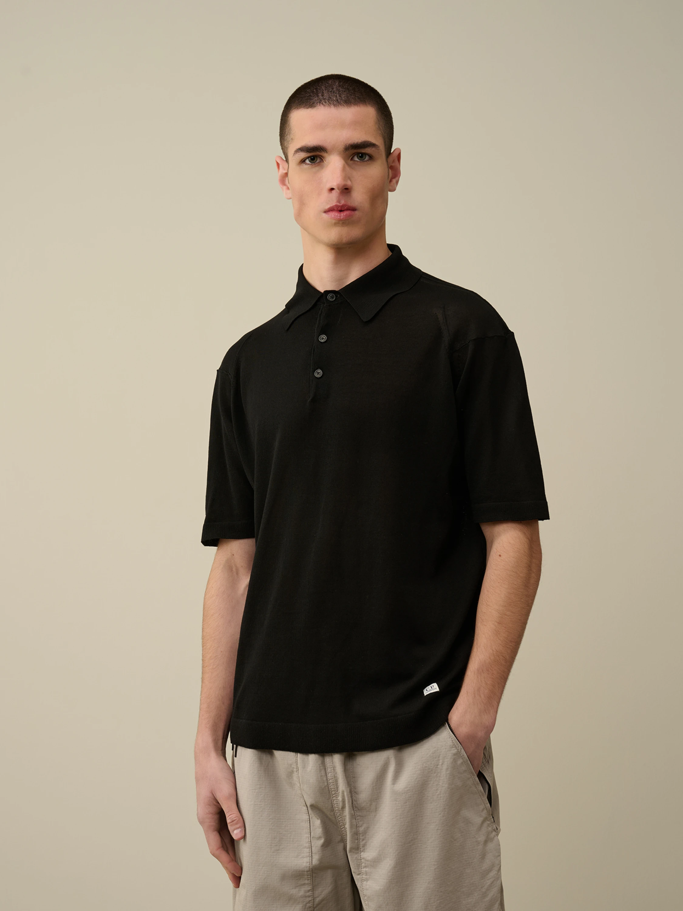 Поло C.P. Company Filo Di Scozia Knitted Black