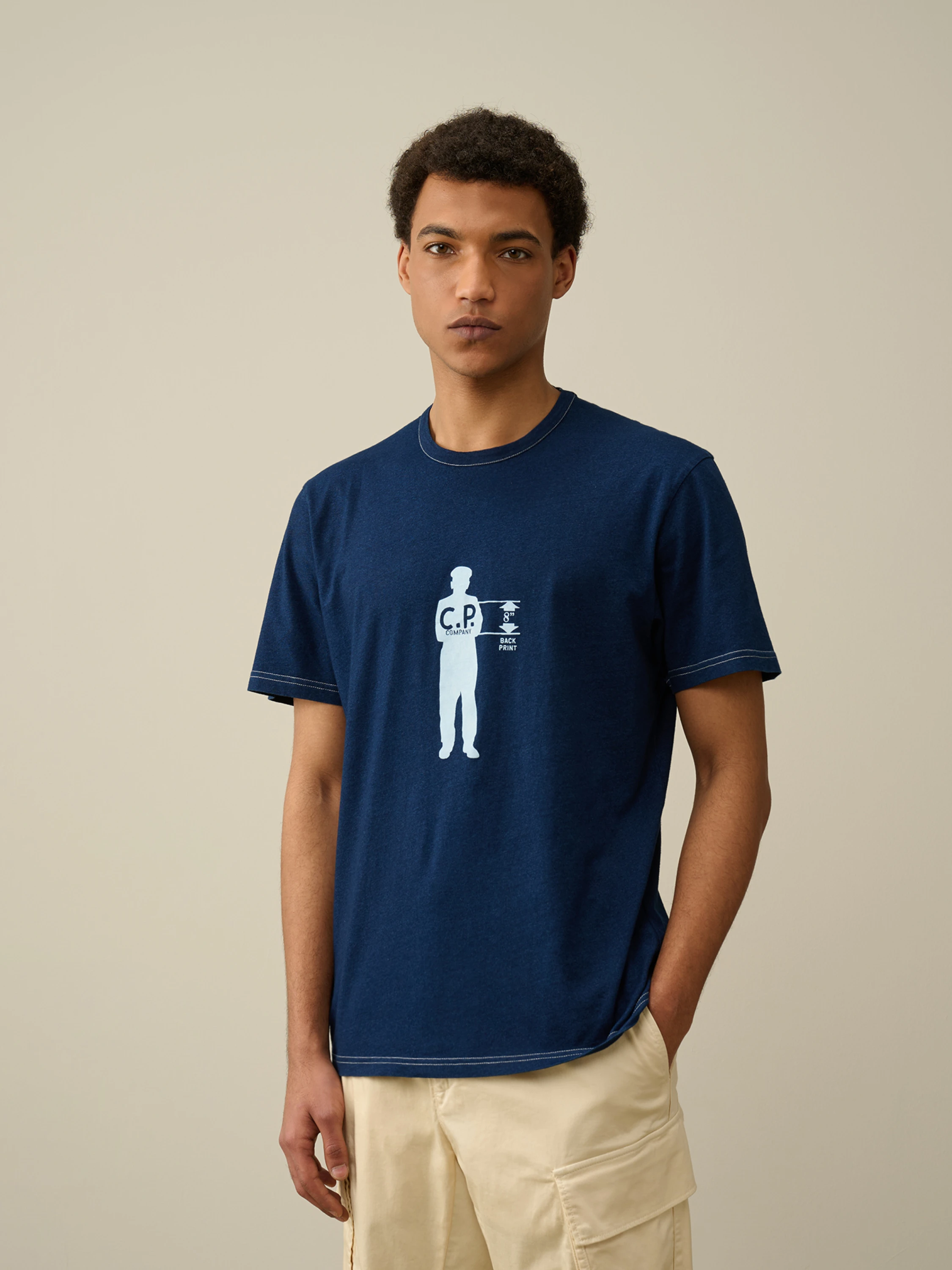 Футболка C.P. Company Indigo Jersey T-Shirt Stone Bleach