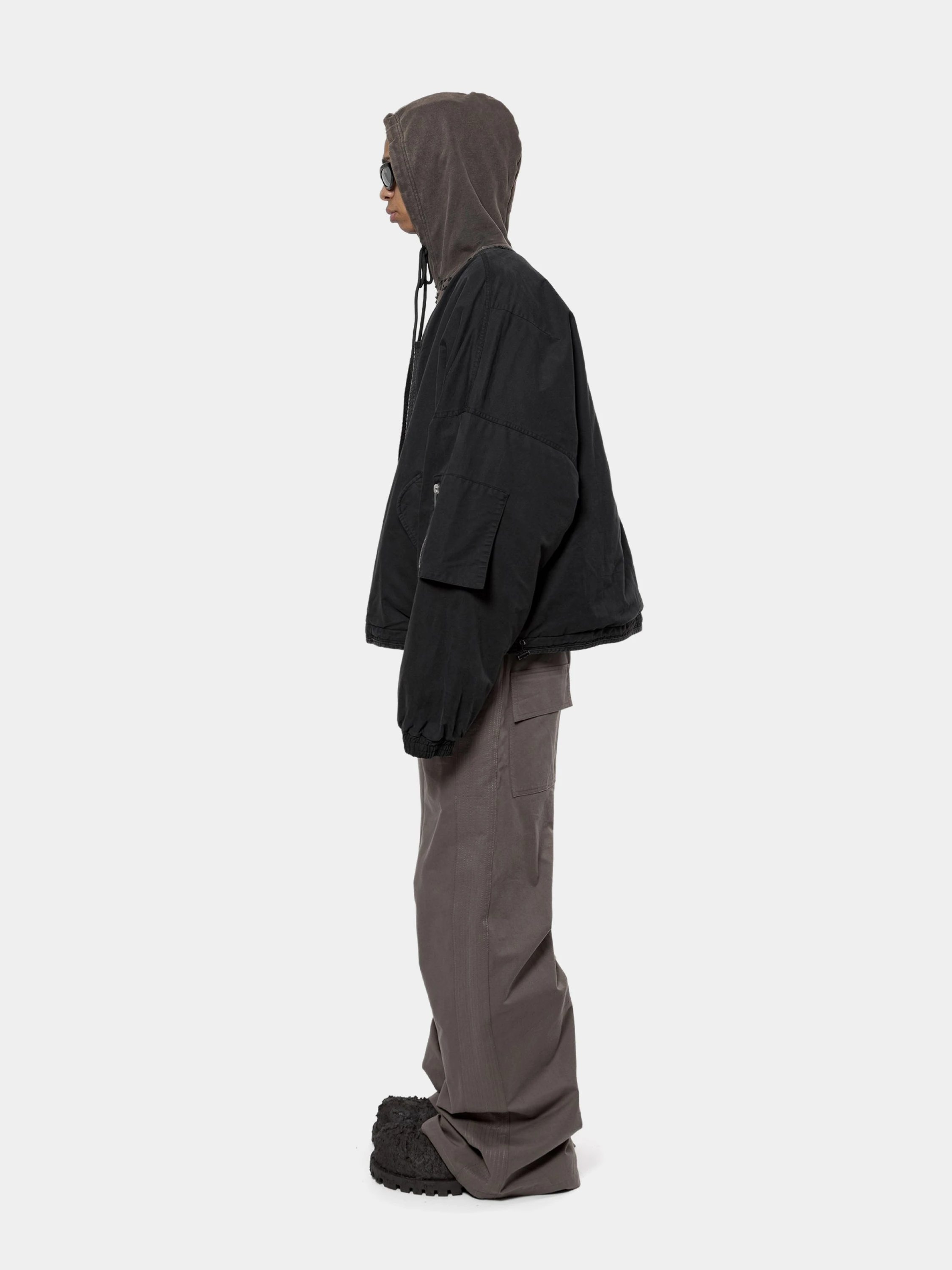 Бомбер ARNODEFRANCE Collarless Bomber Washed Black