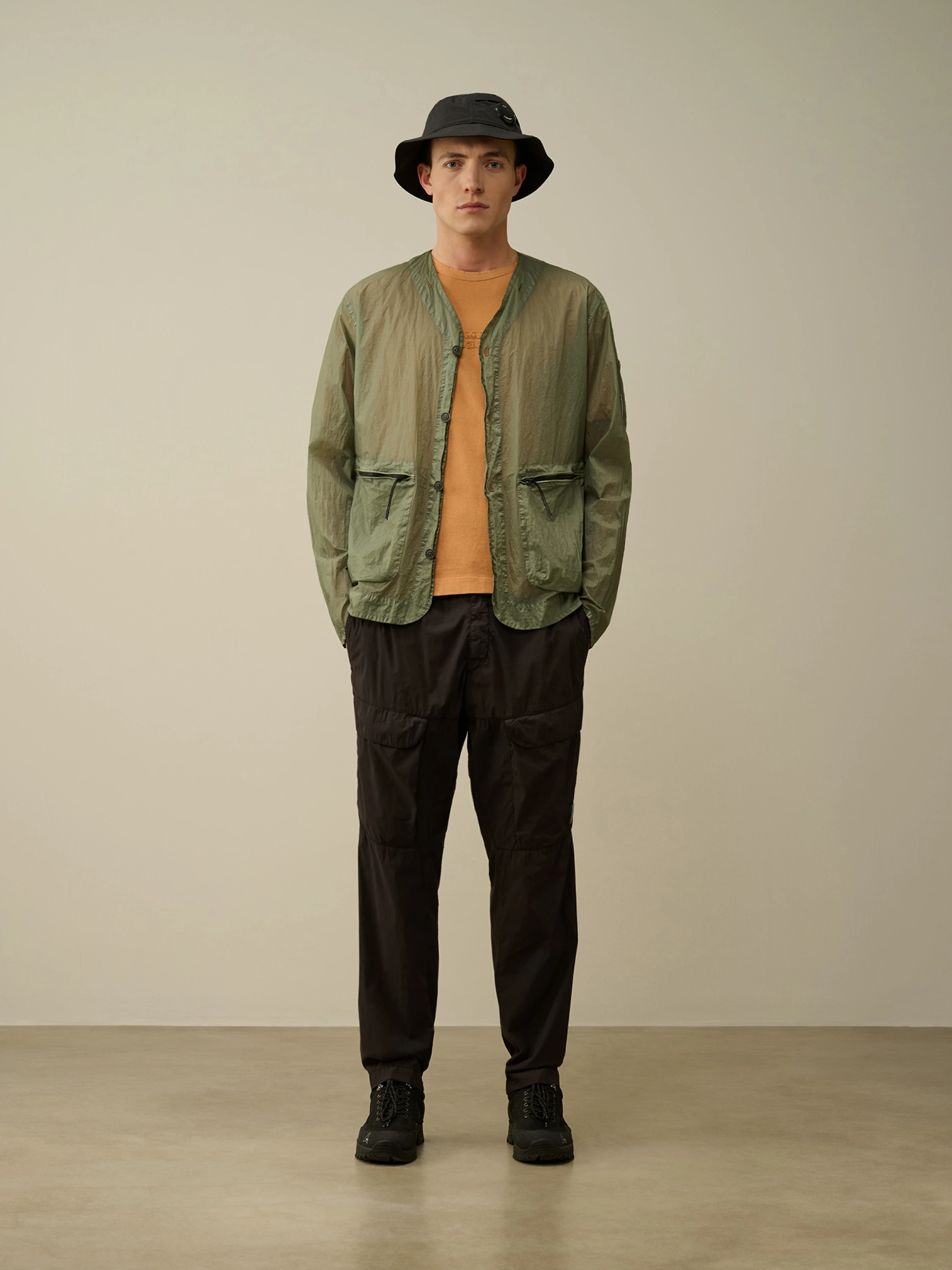 Брюки C.P. Company 50 Fili Stretch Loose Cargo Black