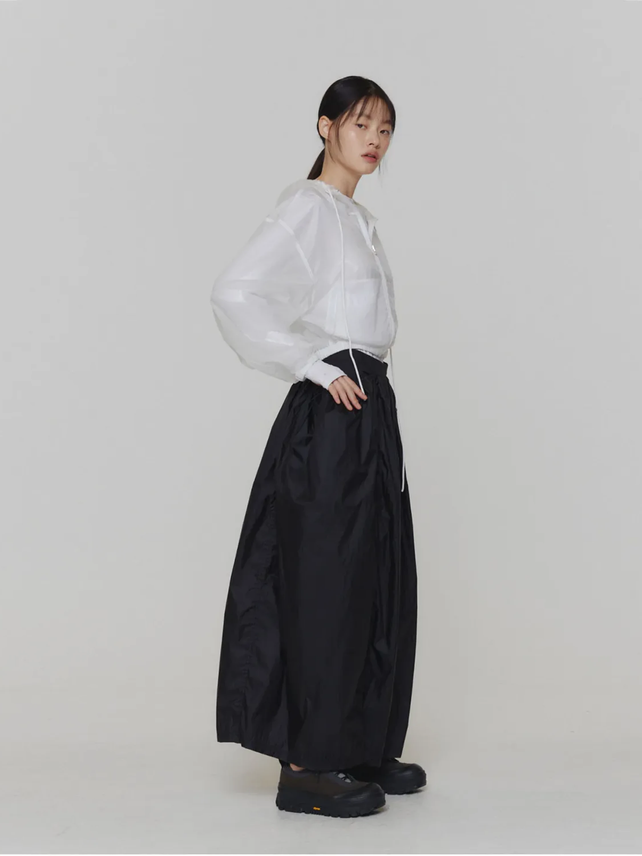 Женская юбка AMOMENTO Layered Shirring Skirt Black