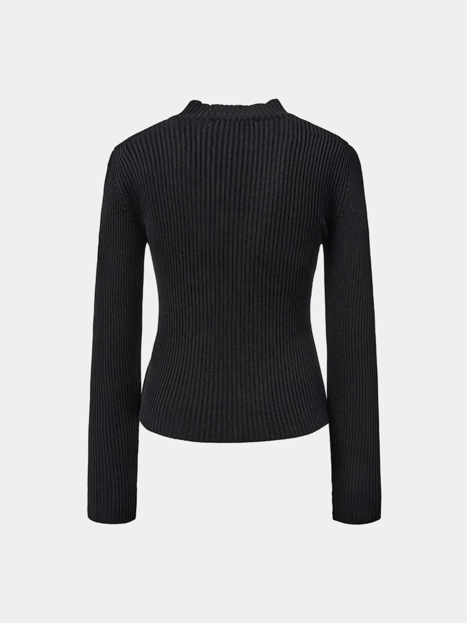 Женский кардиган AMOMENTO Ribbed Mock Neck Black
