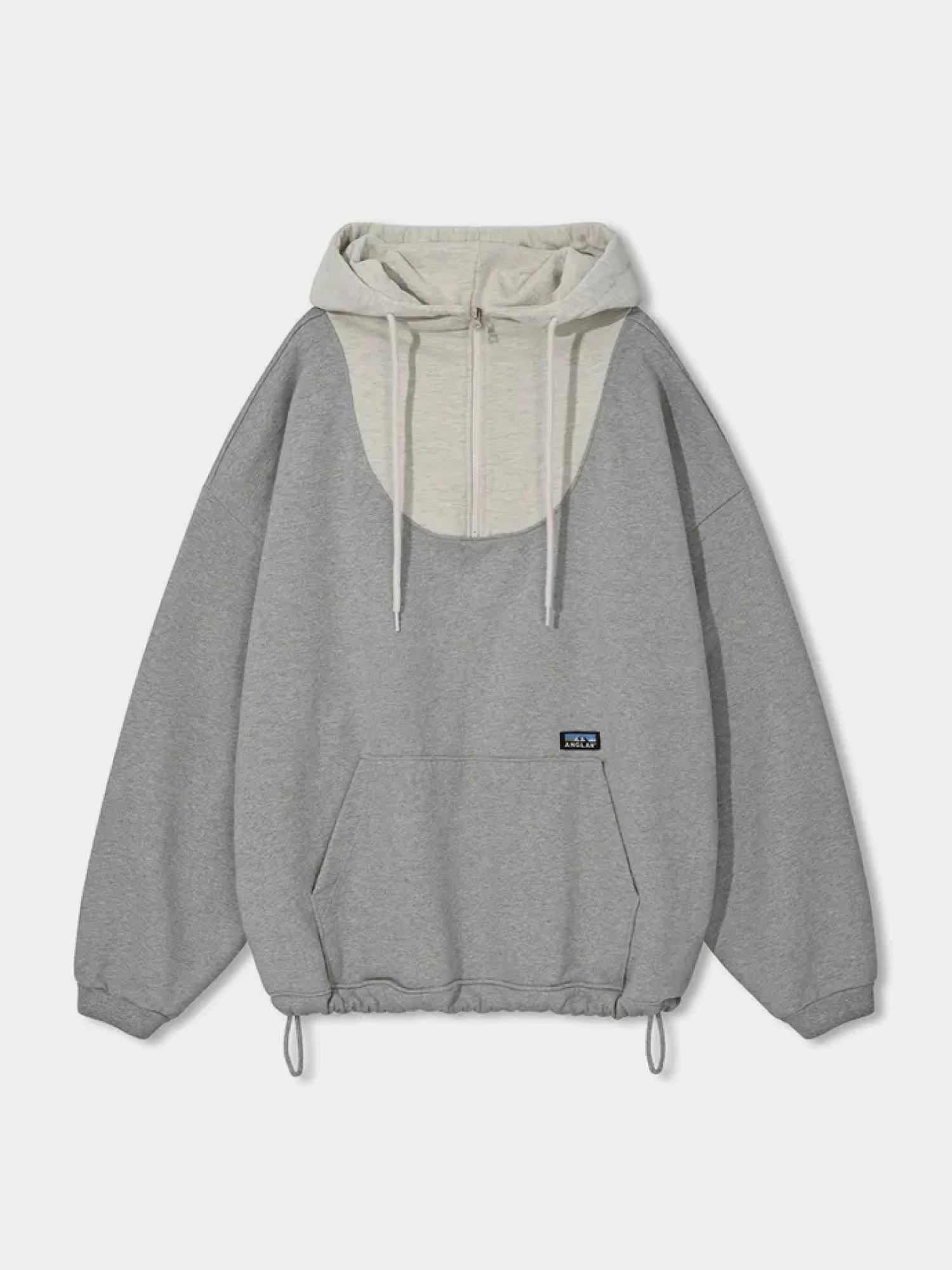 Худи ANGLAN Wrap Half Zip Melange Grey/Oatmeal