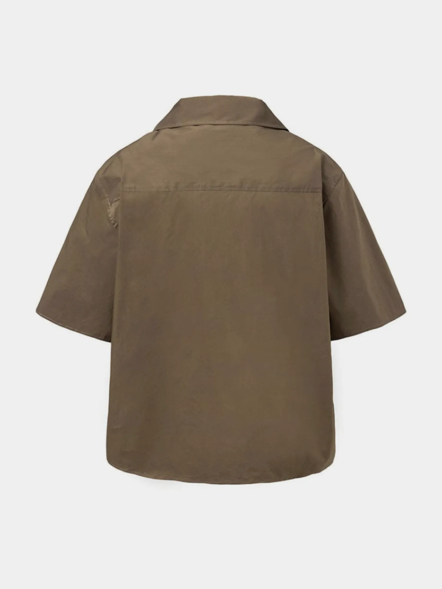 Рубашка AMOMENTO Open Collar Half Brown