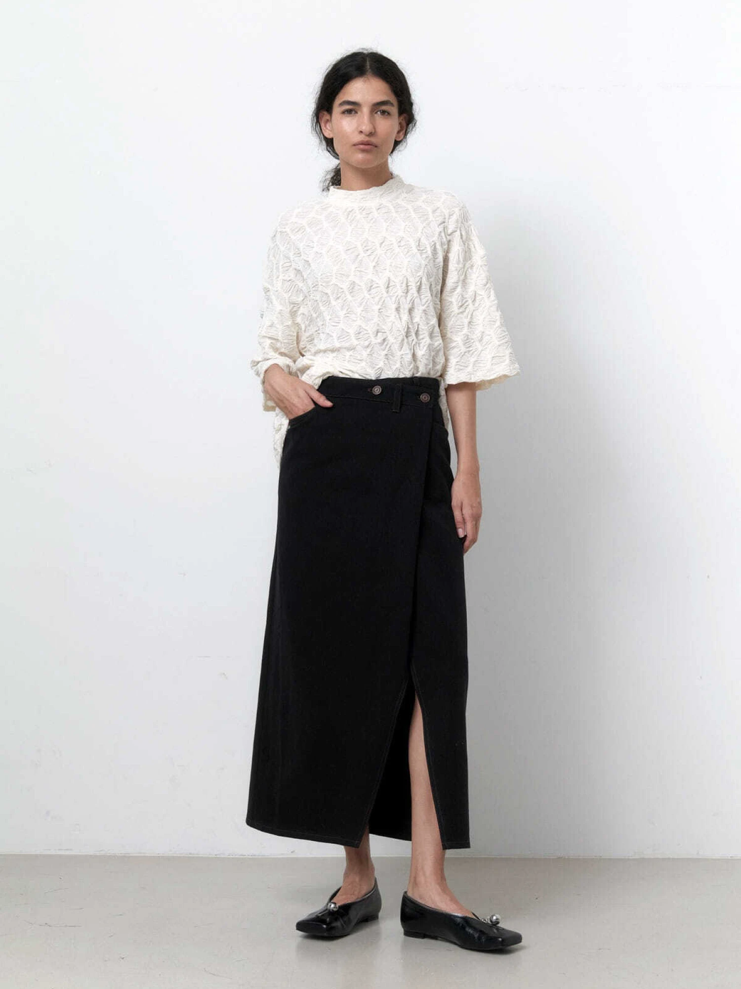 Женская юбка EPINGLER Folding Denim Long Black