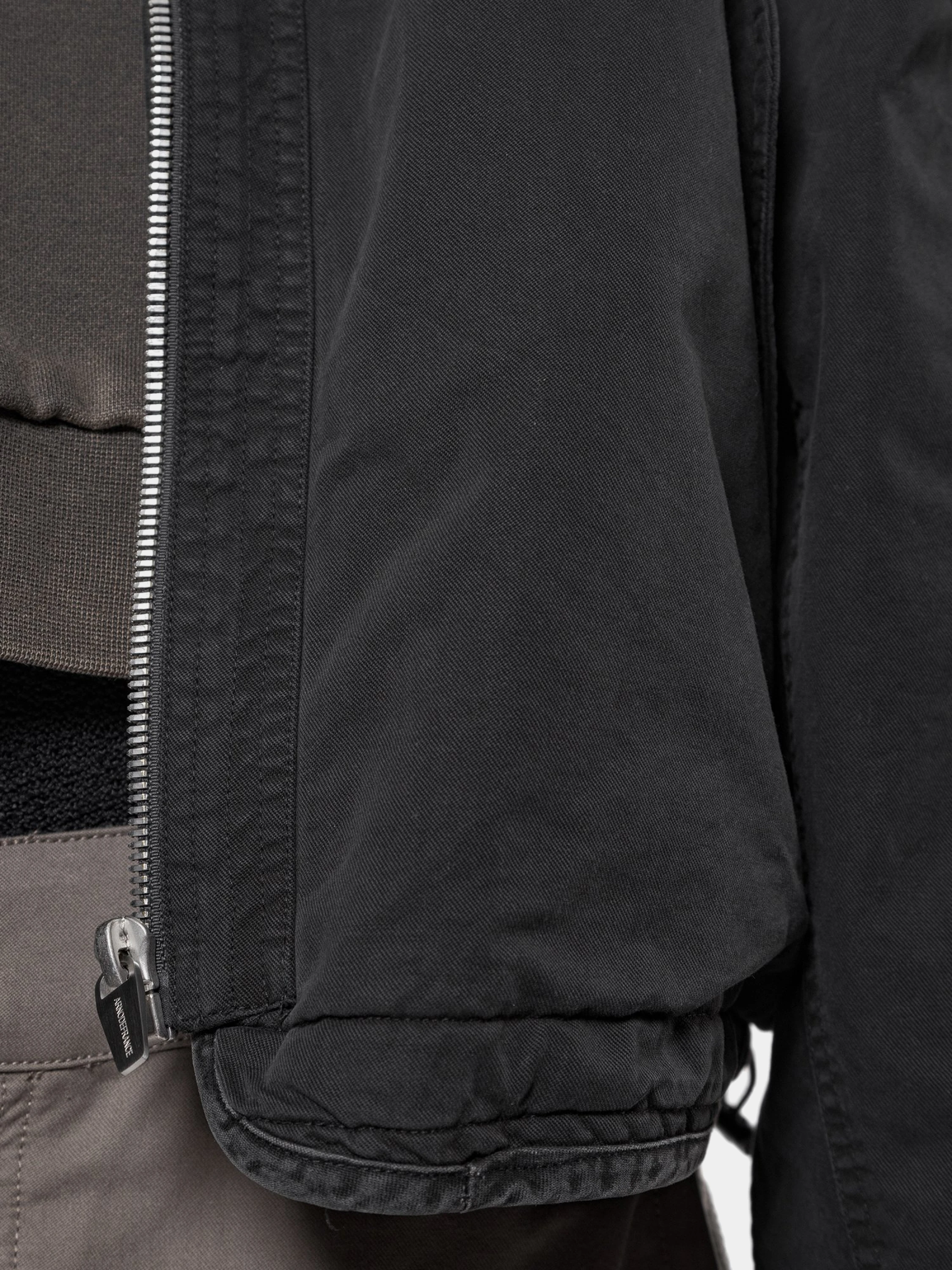 Бомбер ARNODEFRANCE Collarless Bomber Washed Black