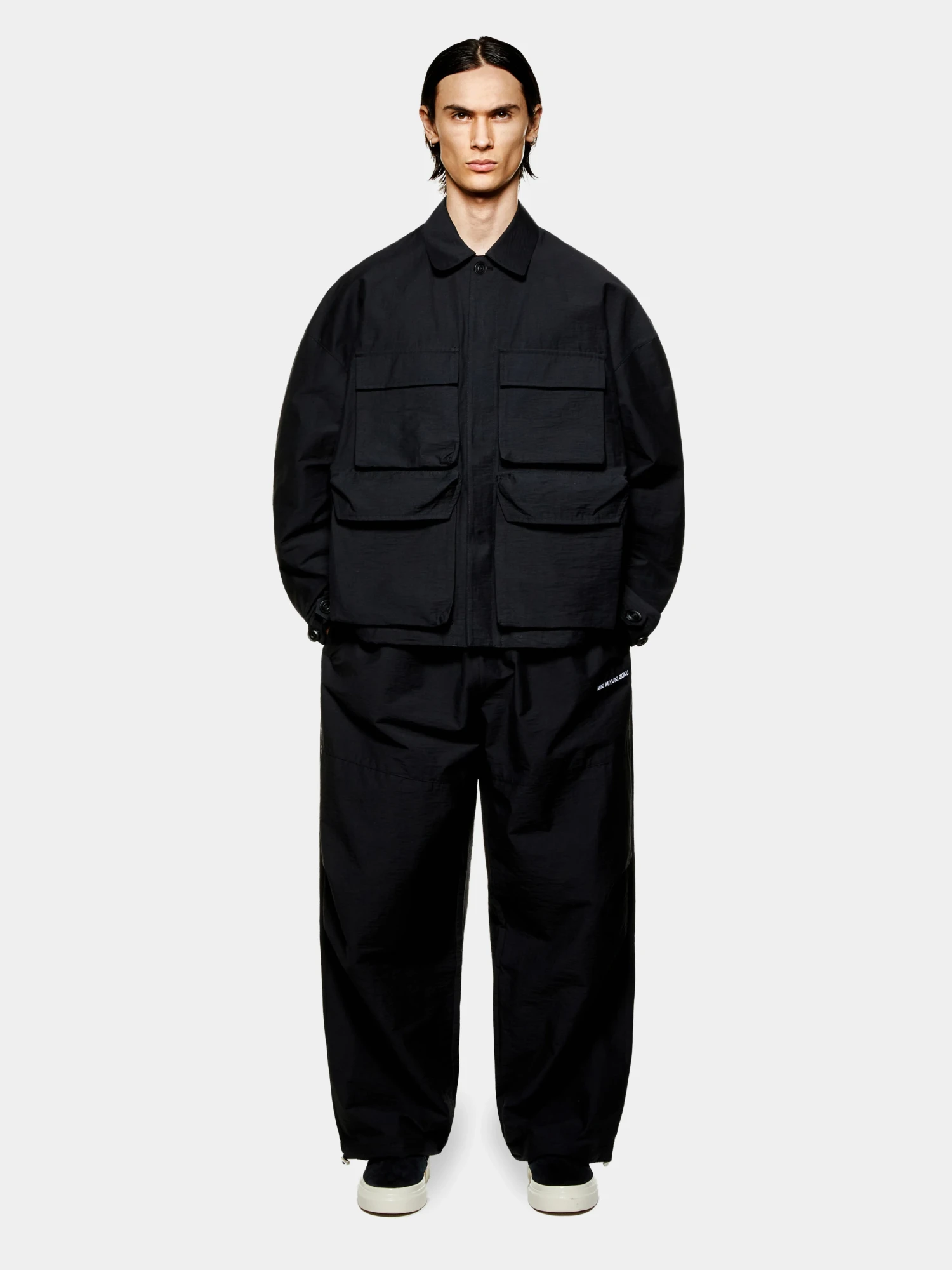 Ветровка MKI MIYUKI ZOKU Washed Cotton Nylon Box Black