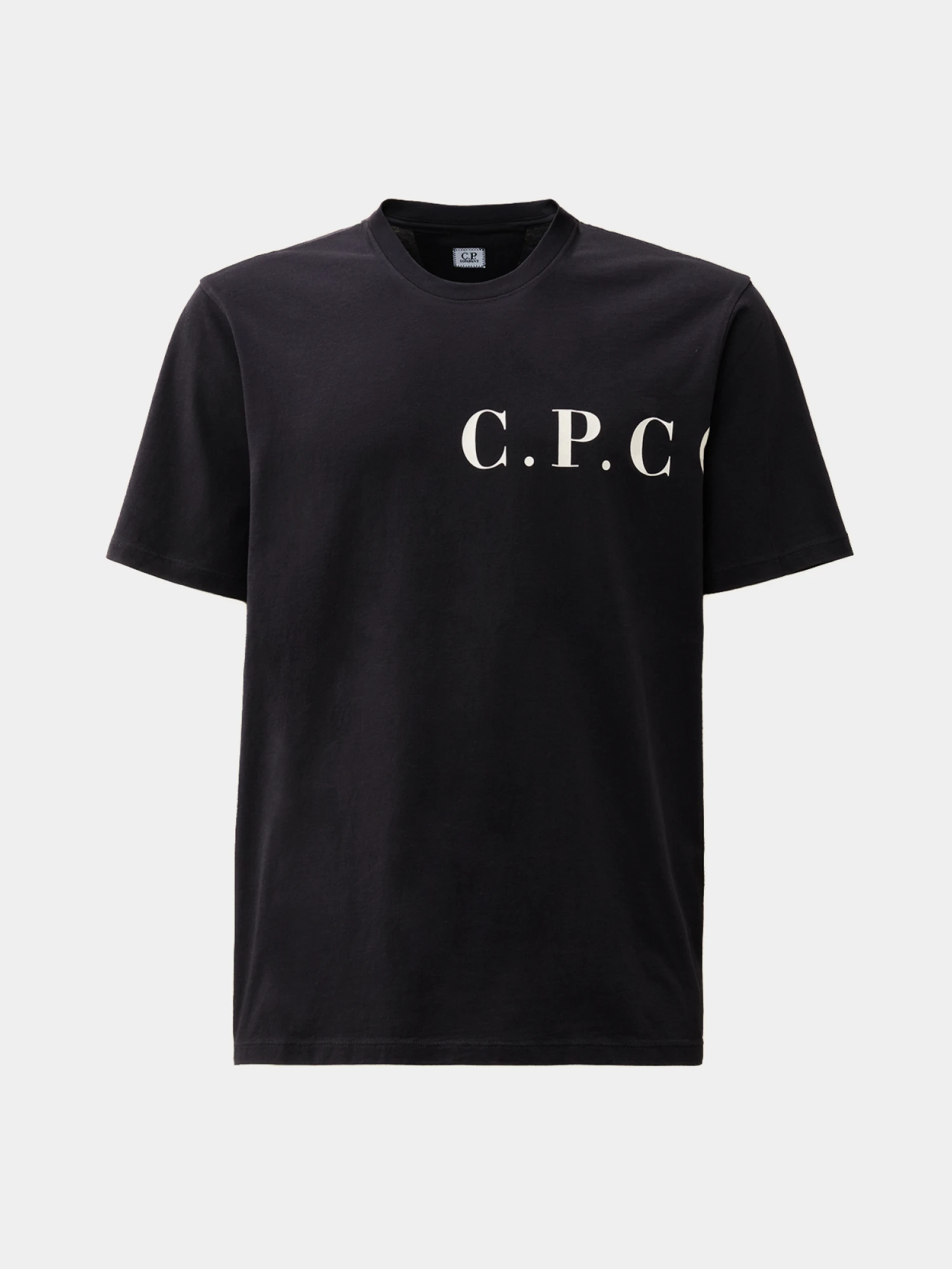 Футболка C.P. Company 30/1 Jersey Front-Back Logo Black