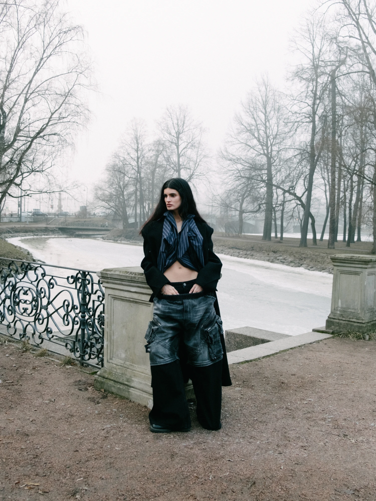Женские джинсы MARRKNULL Double Waist Two-Piece Black