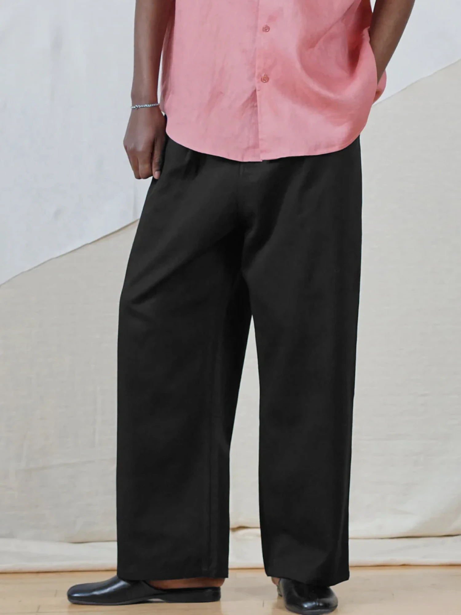 Брюки lorenz Uniform Pleated Wide Leg Pant Black