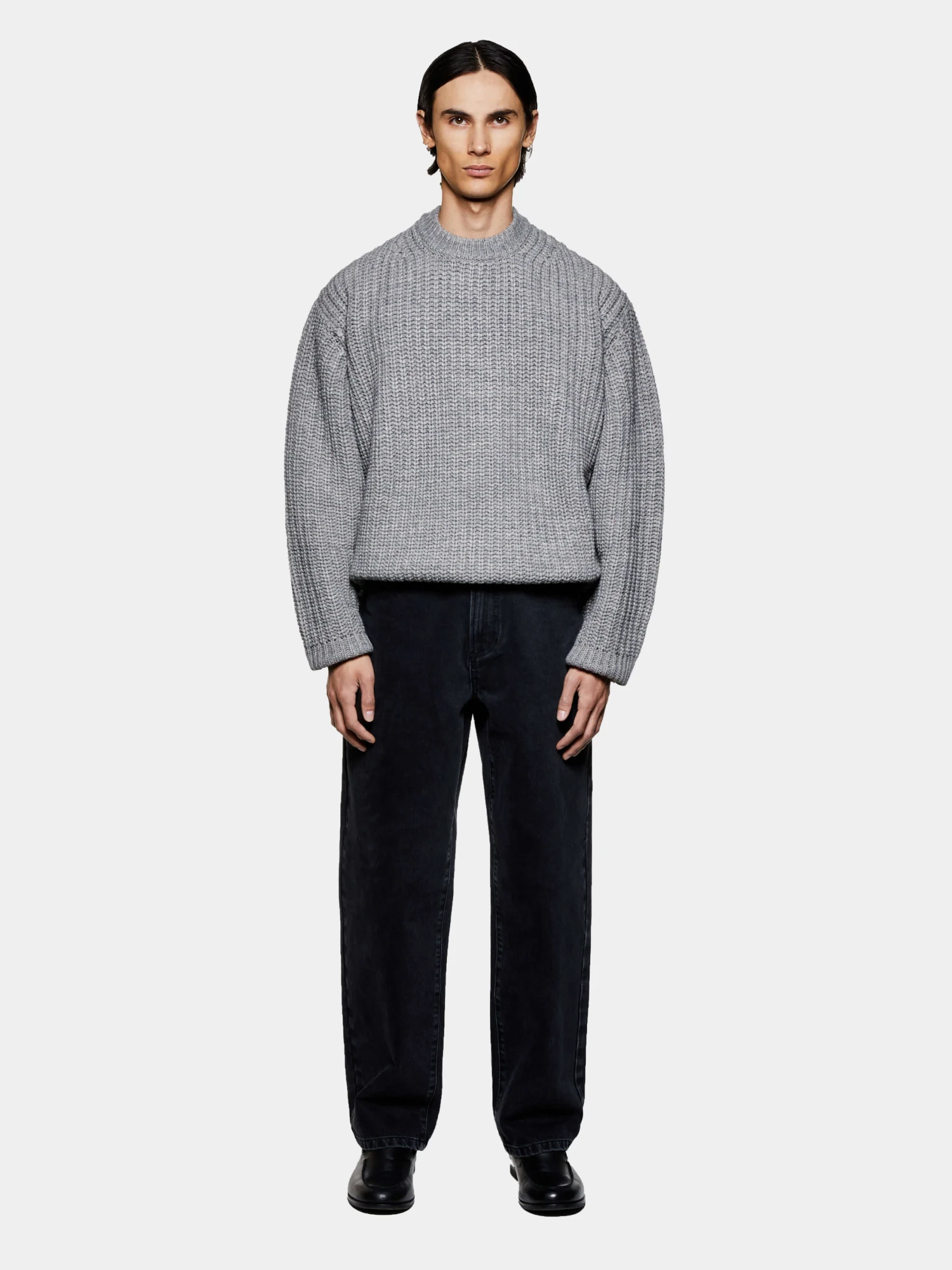 Свитер MKI MIYUKI ZOKU Chunky Rib Knit Melange Grey