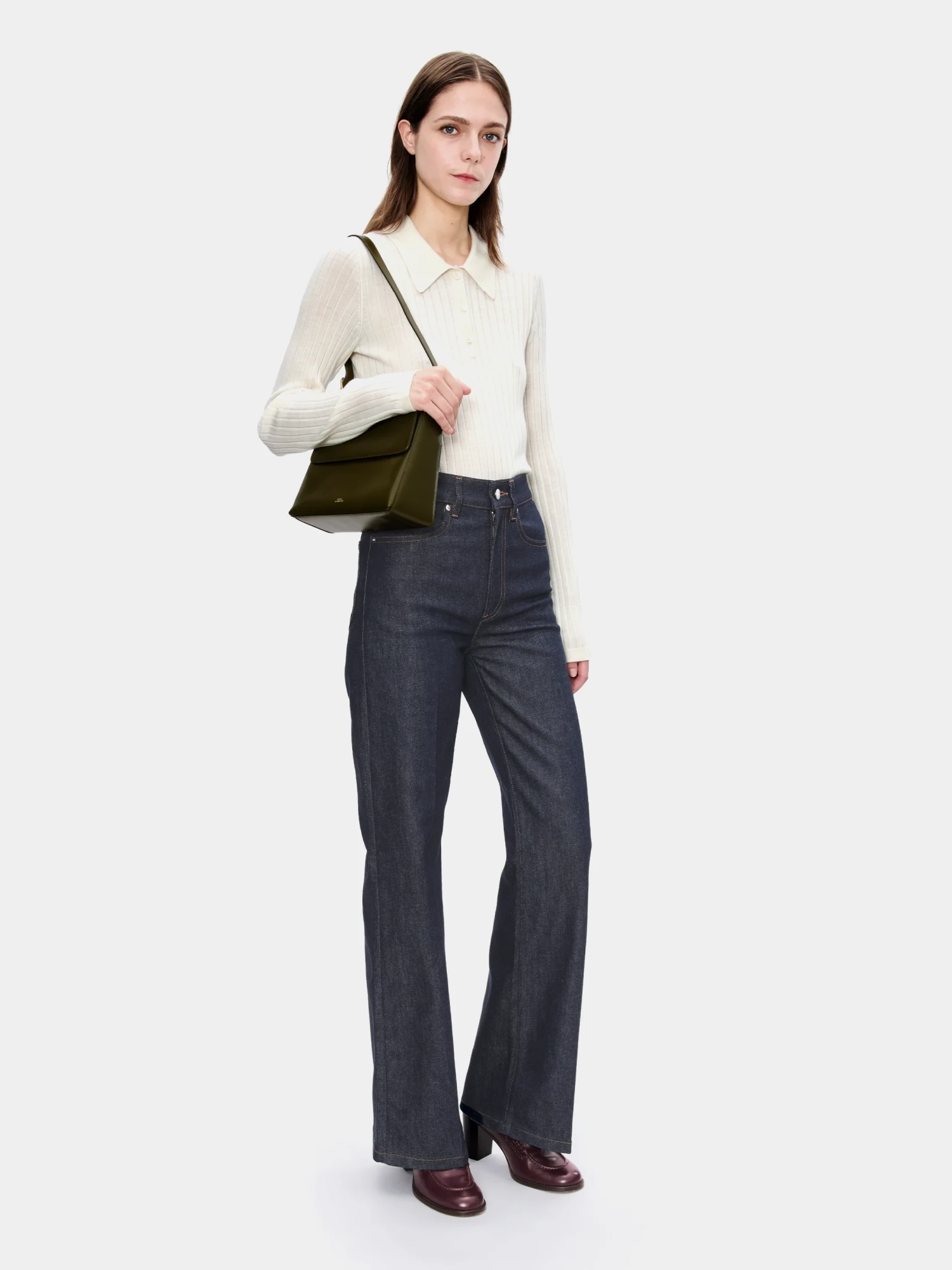 Женское поло A.P.C. A Petites Cotes Ecru