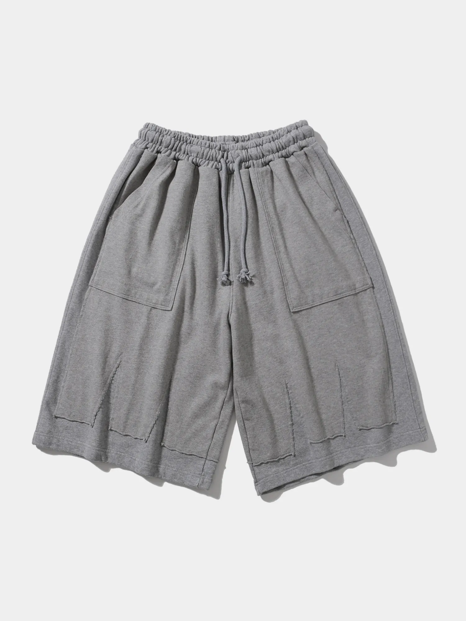 Шорты ANGLAN Open Dart Patch Sweat Half Pants Melange Grey