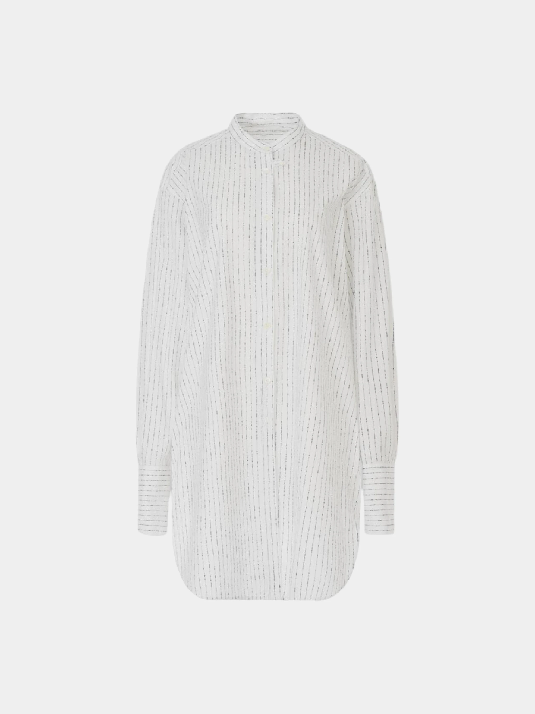 Женская рубашка Recto Nep Stripe Unbalanced Length Shirt White