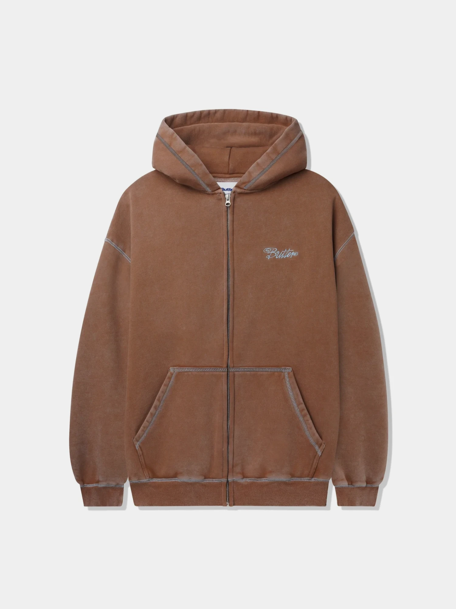 Зип-худи Butter Goods Jive Zip-Thru Washed Brown