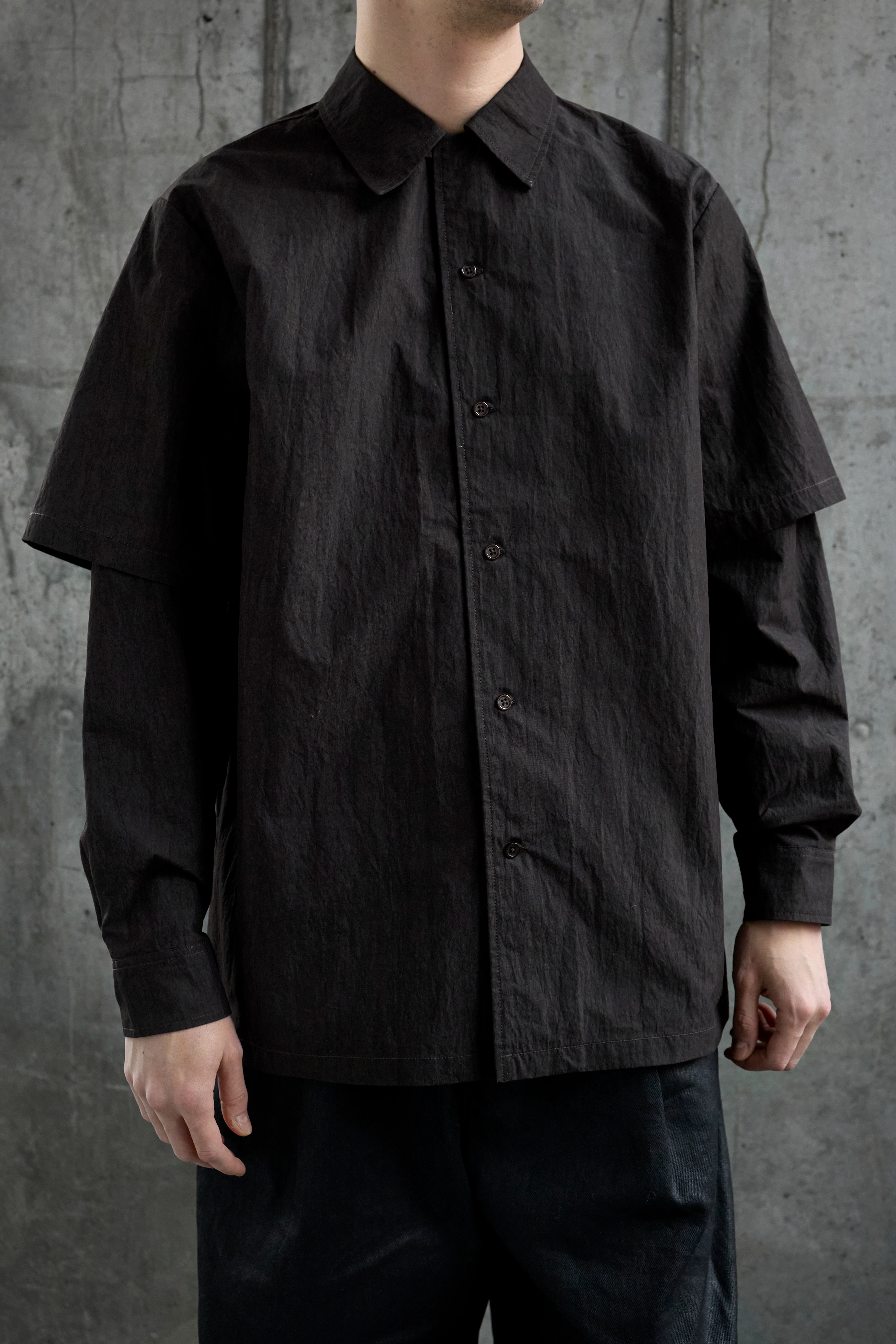 Рубашка Han Kjøbenhavn Two-Layered L/S Dark Grey
