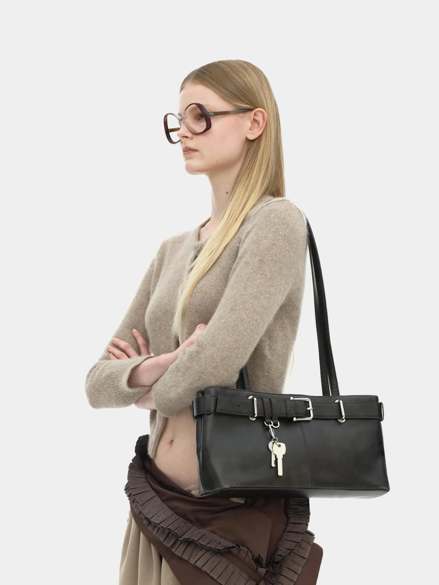 Сумка OSOI Shoulder Brocle Stain Brown